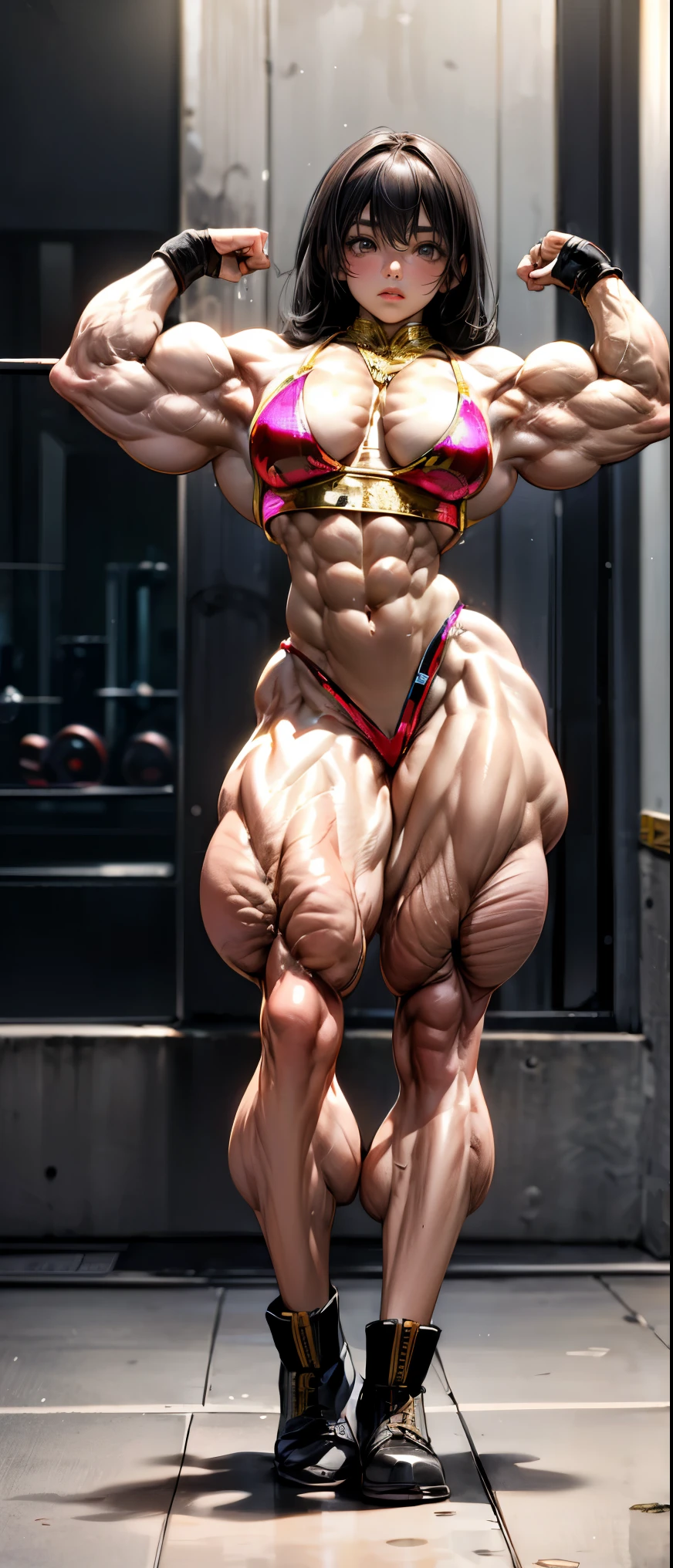(best lighting) , (Extremely complex and detailed) , 4k unified, (Super detailed CG: 1.2) , (8k: 1.2),(The original), (masterpiece) , (best quality),(masterpiece:1.4),Anime-like high quality,(masterpiece),masterpiece, Super clear picture quality,clearer than,(delicate face)best quality, absurd,((peace master, 4k, 8k, Yes, high resolution))1个girl, female student,,(beautiful bass),((Bodybuilders:1.5))(girl),(miss),(((lower body:1)))lower body,spring, boots, Leg muscles close-up,Camera shows leg muscles,Exploding leg muscles are as big as steamed buns,Exaggerated leg muscles,hard leg muscles,Leg muscles are like mountain peaks,perfect leg muscles,Muscle structure anatomy diagram,Swelling of thighs and calves,bulging thigh muscles,bulging calf muscles,layered muscles,Muscle dehydration,fat free content,biceps,Draw muscles