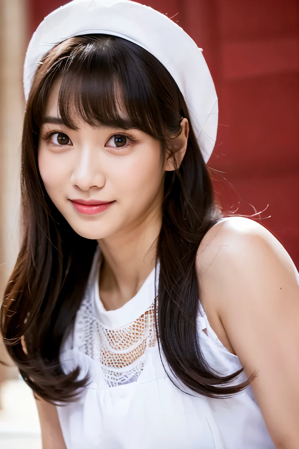 arafed asian woman in a white dress posing for a picture, gorgeous young korean woman, 奈良美智, heonhwa choe, beautiful young korean woman, beautiful south korean woman, young adorable korean face, jaeyeon nam, deayami kojima, lee ji - eun, lee ji-eun