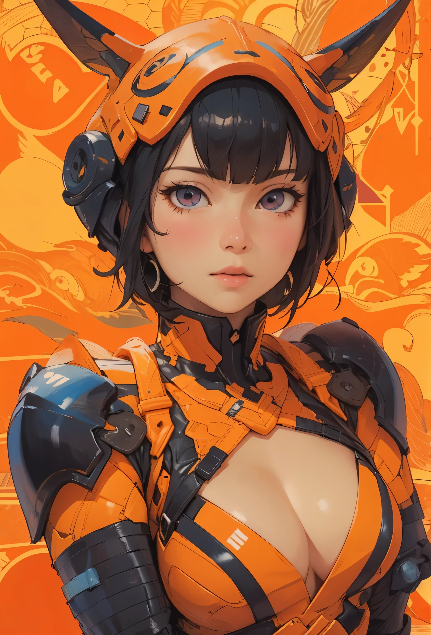 ((Highly accurate drawing in every detail)Extremely precise depiction)[High resolution],(detailed illustrations,とてもfineで緻密な描画,Delicate drawn lines with tempo,Realistic texture expression),[color traced main line],[Shinjuku background at night],(ANIME) (NINJAGirl (beautiful) 15 years old) muscular [slim body] short bob cut,([wasp] Orange Ninja Battle Armor) scarf [Stall] ((Fitting rubber inner) [honeycomb] [edge]) hair ornaments (Dull metallic luster:0.8),gravure [KUNOICHI],[high contrast:0.6],(複雑でbeautiful装飾 [Dense detail]),(きめ細やかでbeautiful肌表現 [transparency]),((Precisely drawn eyes))[完璧な目のdetailed((宝石のようなbeautiful瞳)Iris drawn in precise detail)[clearly drawn pupils]],[eye light[Pinpoint lighting for the eyes]],[長くてbeautiful睫毛],[precisely drawn hair [美しく艷やかな髪のdetailed]],(完璧な手のdetailed [Fingers without breakdown [beautiful nails]]),(perfect anatomy(perfectly balanced proportions))[[full body portrait]],[[Highly constructed design]][ideal color coordination(Accurate simulation of light and material interactions)],([precision detail](detailed,高fine)),[Visual art that tells a story],((highest quality)fine[[High density drawing]])(4K quality).