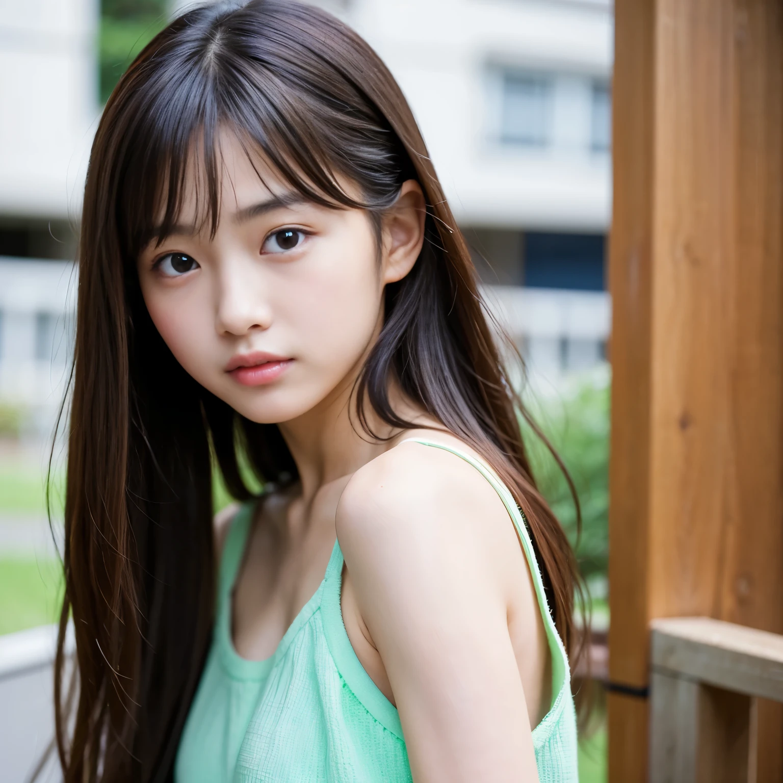 Best-quality, Masterpiece, Ultra-High-Resolution, (Photorealistic:1.4), Raw-Photo, 1girl, the most famous Japanese idol, -yeld, exmely beautiful skins, extremely beautiful eyes, both extremely beautiful hair, extremely cute face like the most popular Japanese idol