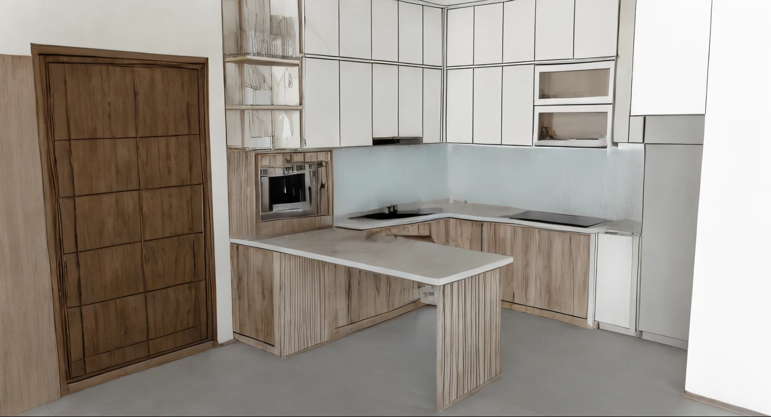 Photo of Kitchen, wabisabi, soft light, sun light, modern