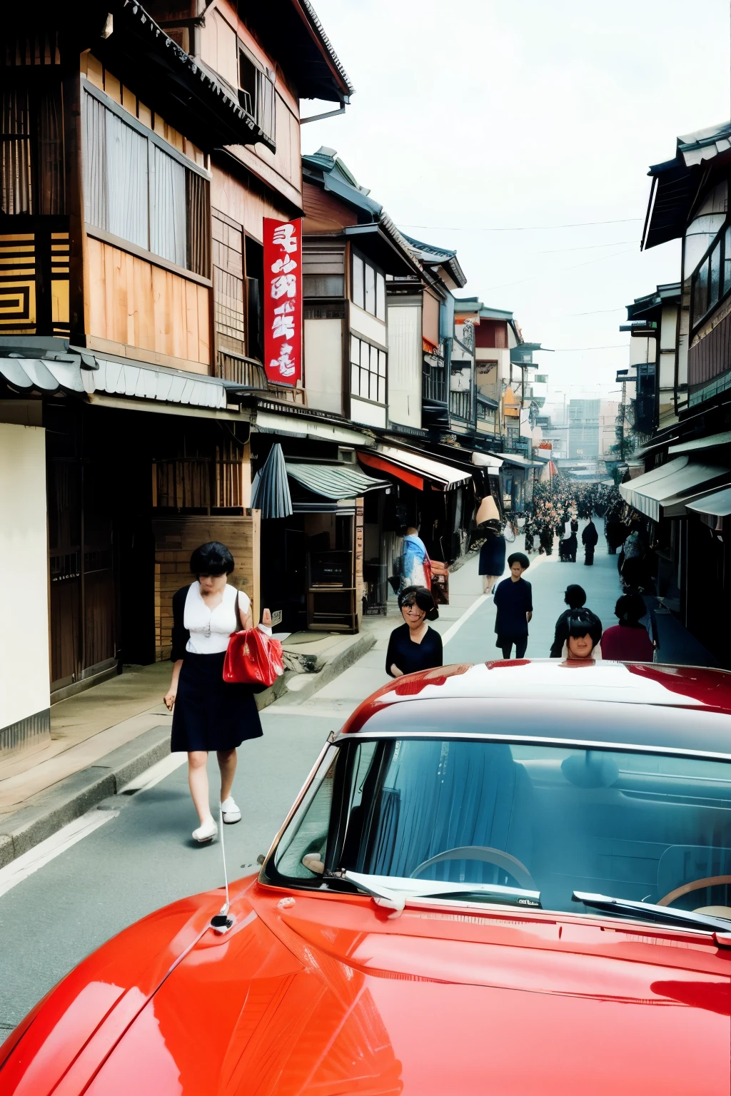 Scene of Nebuta passing by, which was popular around 1955