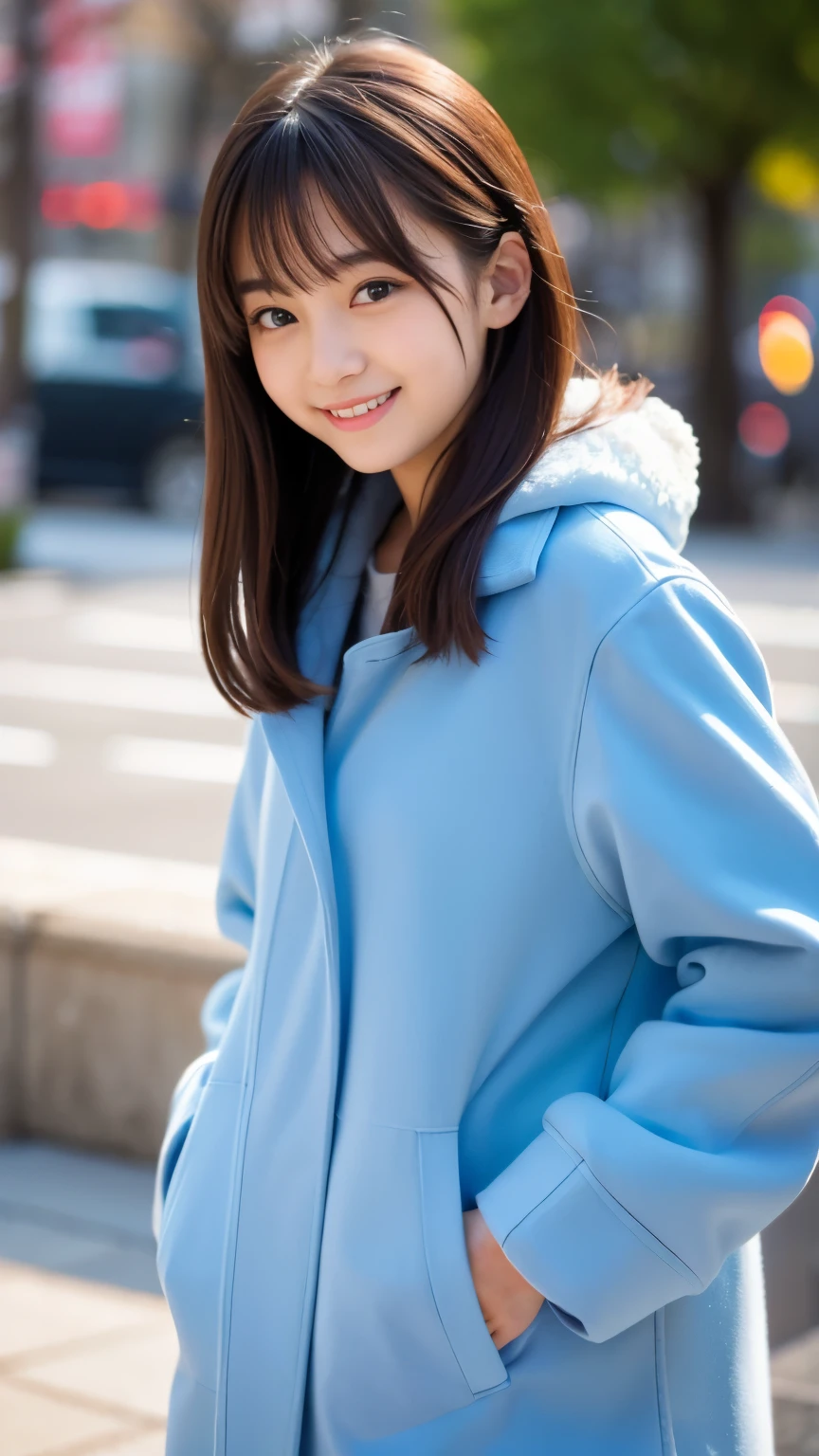 (((​masterpiece))), (((Standing，Full body photo)))， (One beautiful Japan girl, Innocence，Cute 110year old college girl) ，超A high resolution, Realistic, ultra-detailliert, 8K,top-quality, Extremely detailed,,A slender,very beautiful japanese girl, (Detailed face:1.3), (fluffy short hair,Cute flower hair ornament，A dark-haired :1.4), (a baby face，Cute), (Perfect body:1.1), (Light blue hoodie，white fluffy mini skirt), innocent smiles，Please show me your beautiful teeth，pretty pose，rosy cheeks, Beautiful collarbone and beautiful thighs，Super Detailed Face、Detailed lips、A detailed eye、small junior gravure idol，Transparent skin、Lori，Photorealistic:1.37，no-makeup，In the soft spring sunshine、Surrounded by colorful flowers，In the park，absurderes