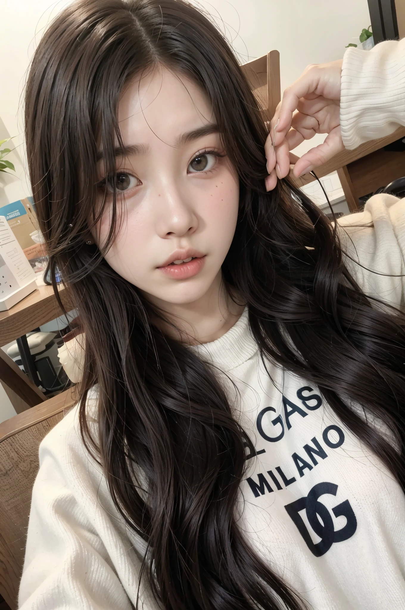 arafed asian woman with long hair wearing a white sweater, ulzzang, bae suzy, jinyoung shin, tzuyu de dos veces, jaeyeon nam, aparcar desde-min, gaeul, ive, HD, heonhwa choe, lee ji - eun, lee ji-eun, muchacha coreana, hermosa joven coreana, gaeul face de ive