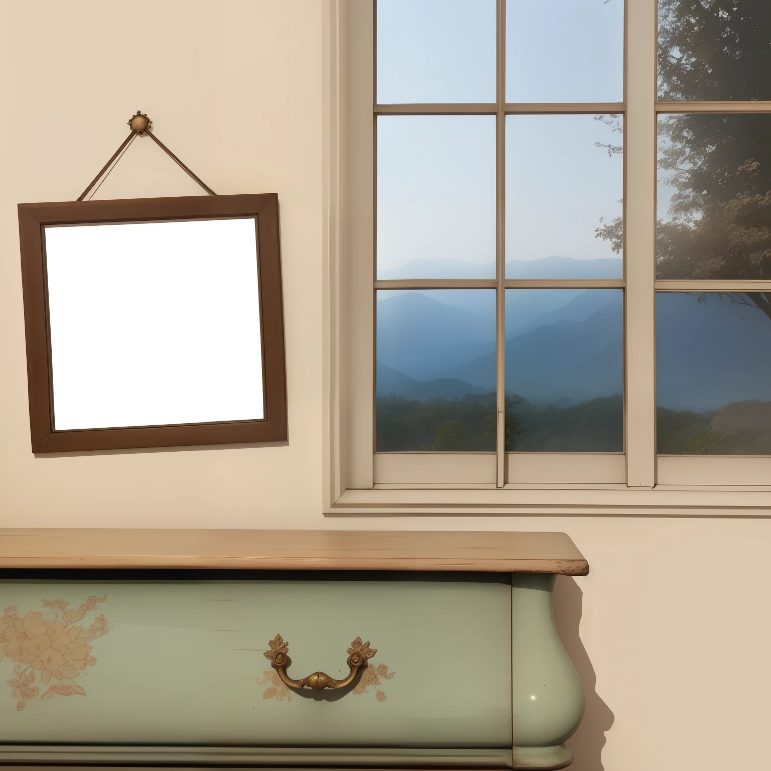 (best quality), antique nakas , Beautiful view out in windows, Frame photos at walls, Aesthetic Stuff, Decorations, Photos feeds aesthetic, Detail's,Details Shadow and lighting, UHd , 8k