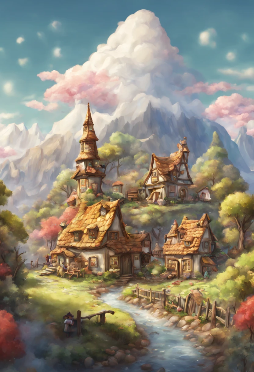 Village scenery created by meringue, fantasy