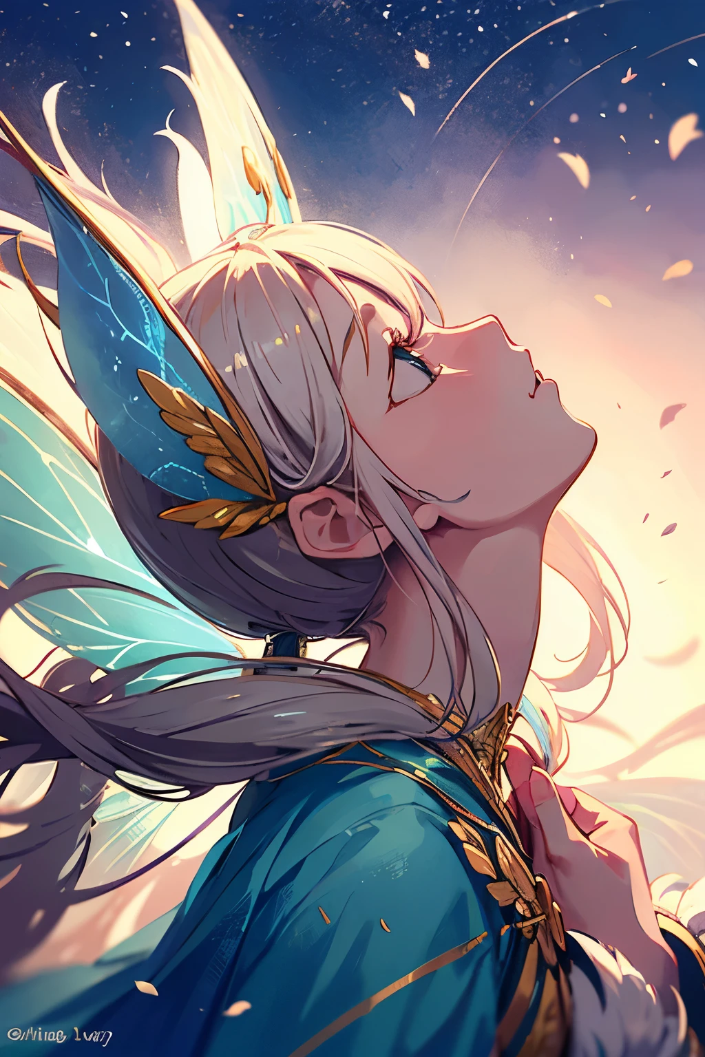 Fairy,look up,profile,Look up,Look up,antiquity,Fairy spirit fluttering
