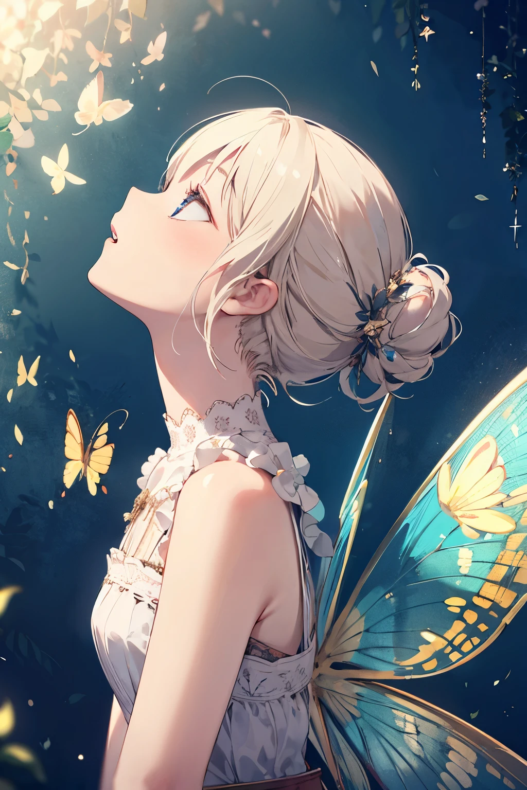 Fairy,look up,profile,Look up,Look up,antiquity,Fairy spirit fluttering