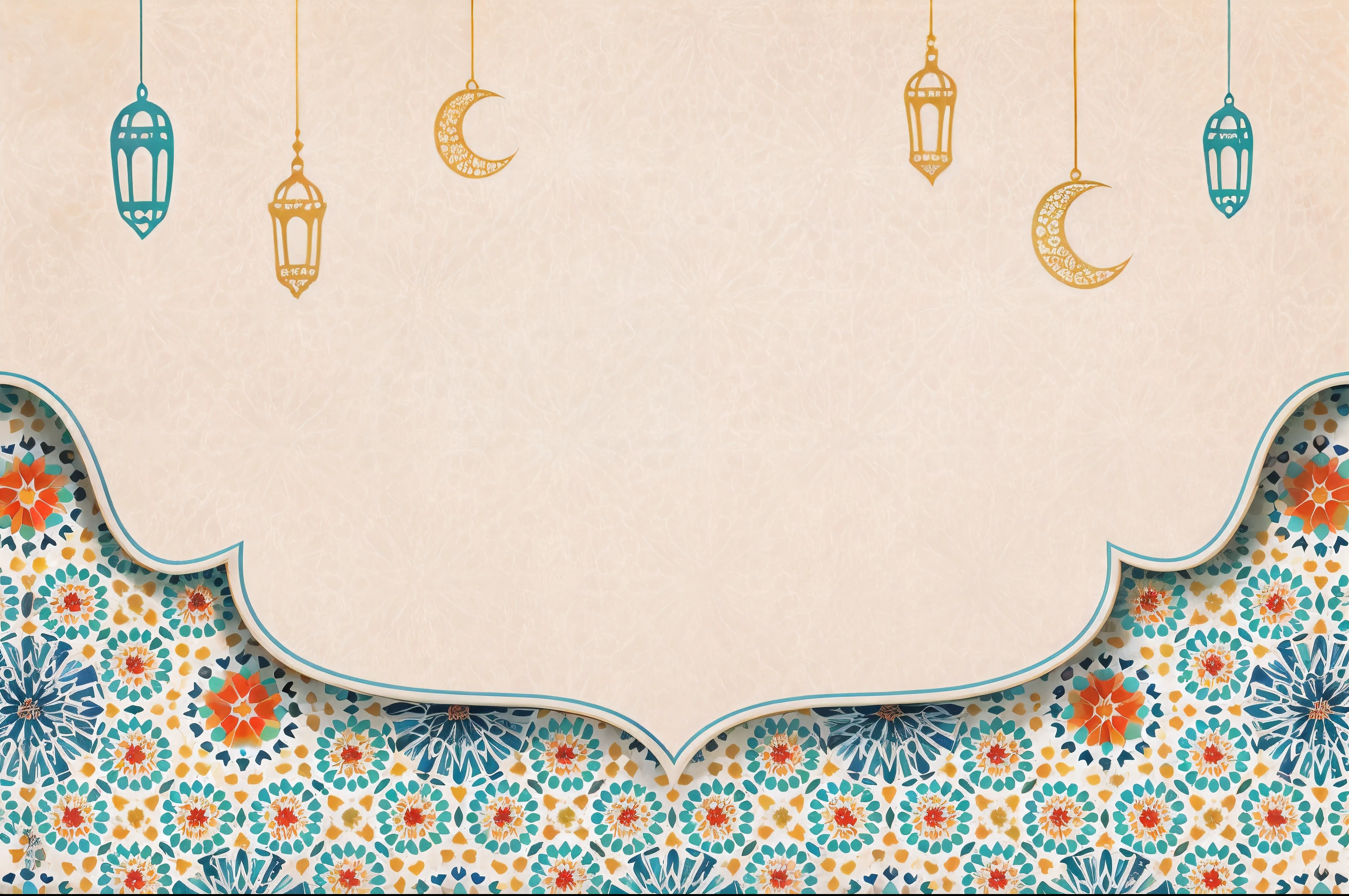 Picture illustration of Ramadan background,which contains the text position, poster background, Gorgeous and detailed backgrounds, decorative background, detailed pattern background, Beautiful moorish ornament, pattern background, islamic art, Gorgeous background, clean background, Solid background, Invitation cards, Best adobe stock, simple background, Blank, background artwork, simple background, illustration&Quote;, minimalist background