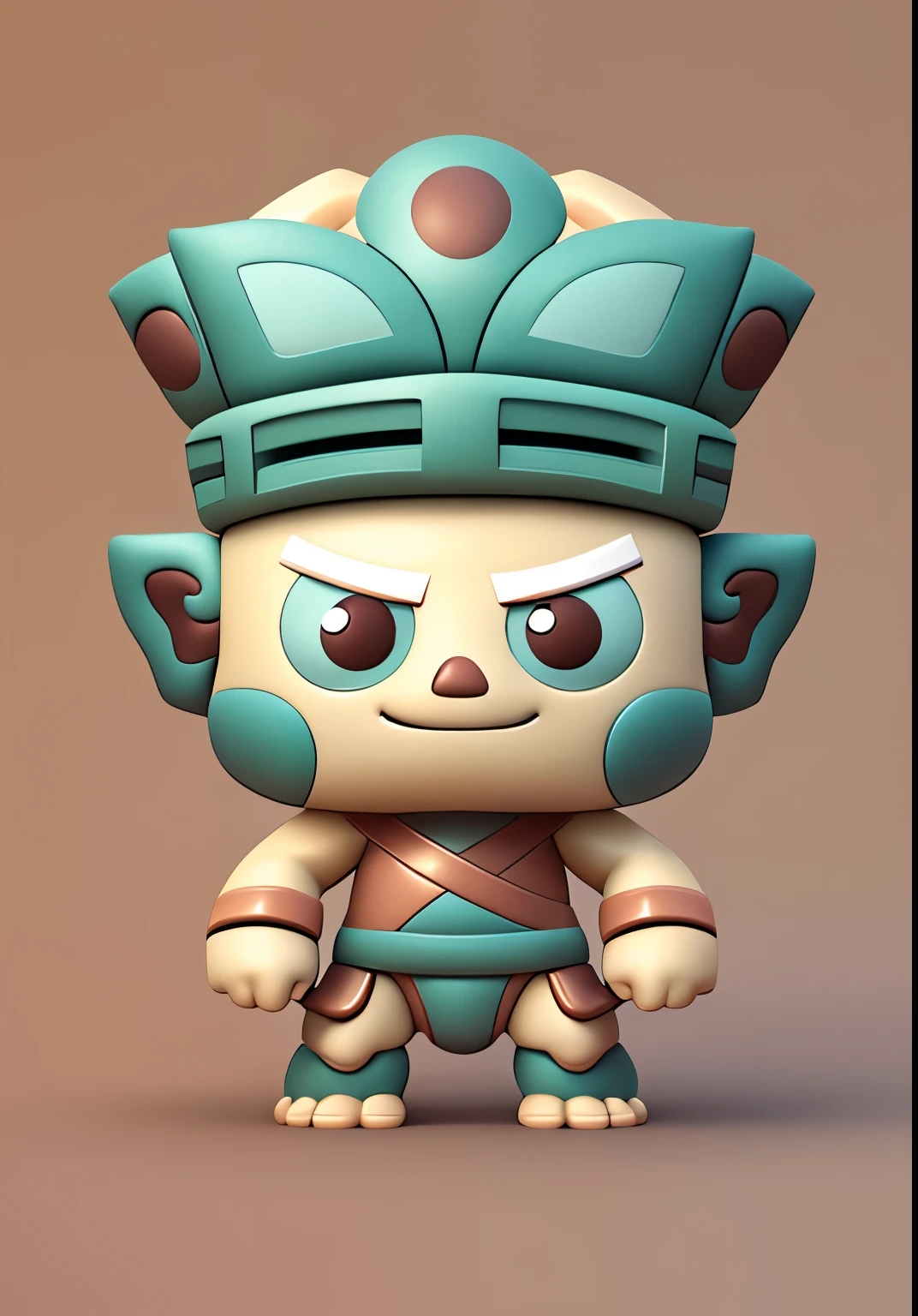 mascot，Bronze tripod anthropomorphic 3D modeling model c4d rendering ultra-light clay material blind box hand-made style clean background，pastel colors，Fine line drawings，8k黄纸超清 IP形象设计 mascot拟人 可爱 色彩统一