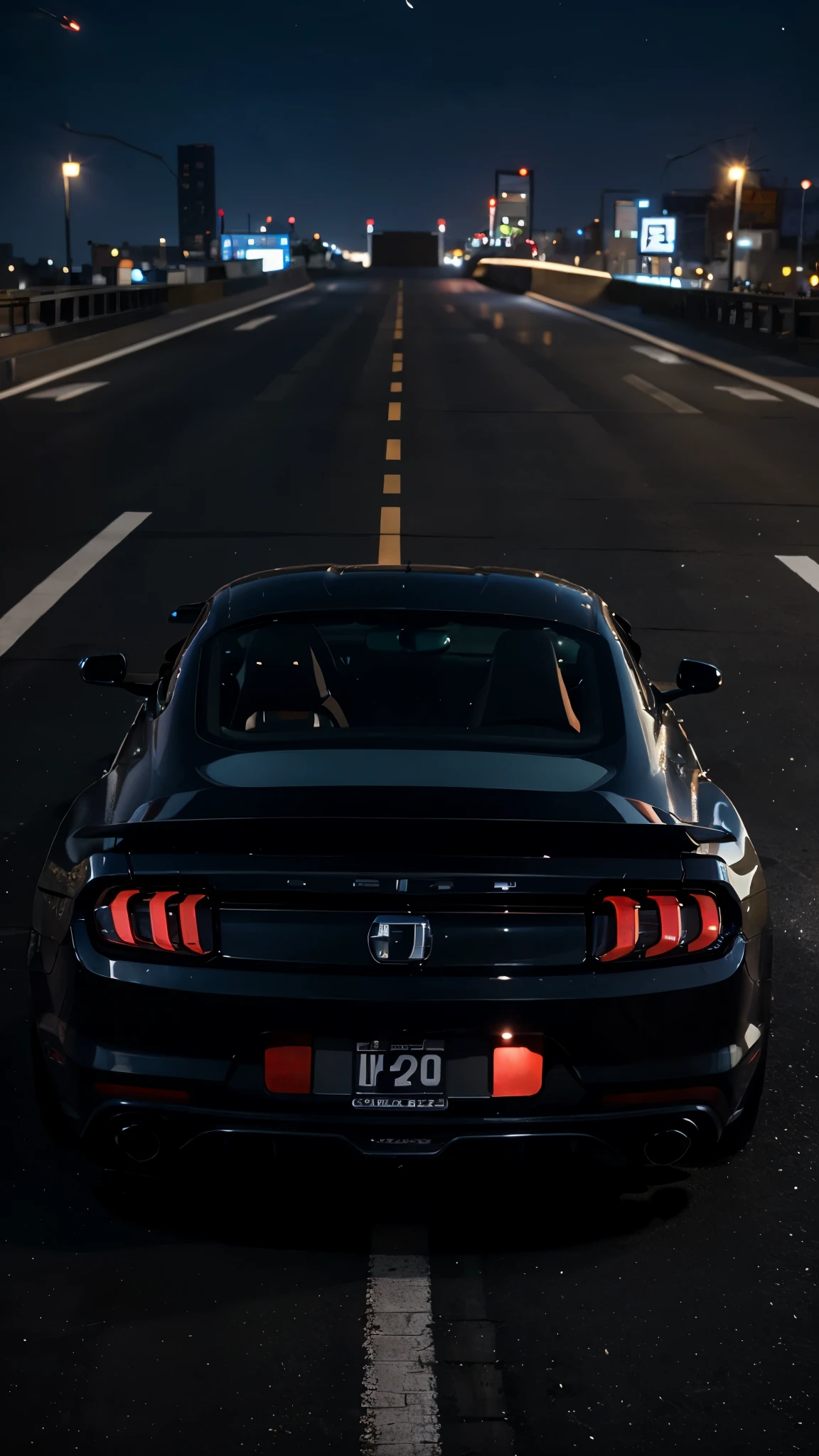Mustang GT 500 with night city view