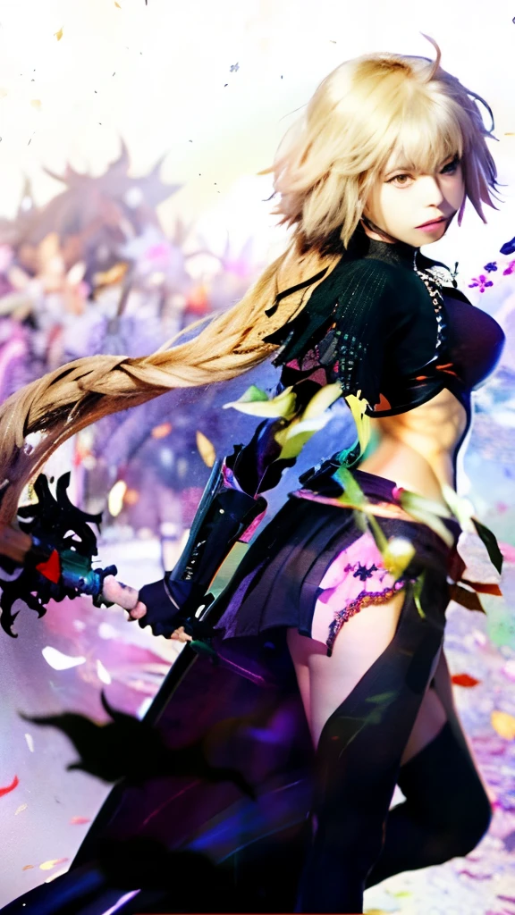 a close up of a person with long hair and a dress, anime style like fate/stay night, artoria pendragon, fate / stay night, fate stay night, fate zero, violet evergarden, fate/zero, inspired by Li Chevalier, fate grand order, holding a sword on her shoulder, epic light novel art cover, anime cover,金色头发,头戴护甲,长辫子,金色头发,扎长辫子