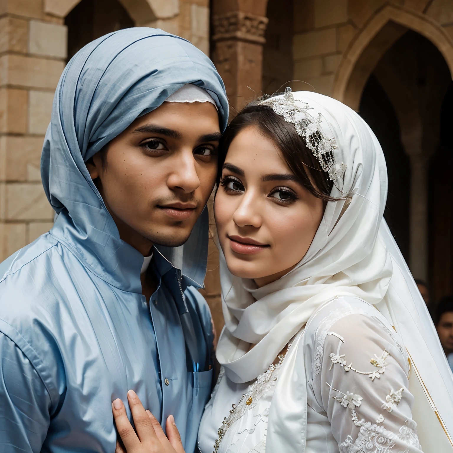 Photo of Islamic bride and groom