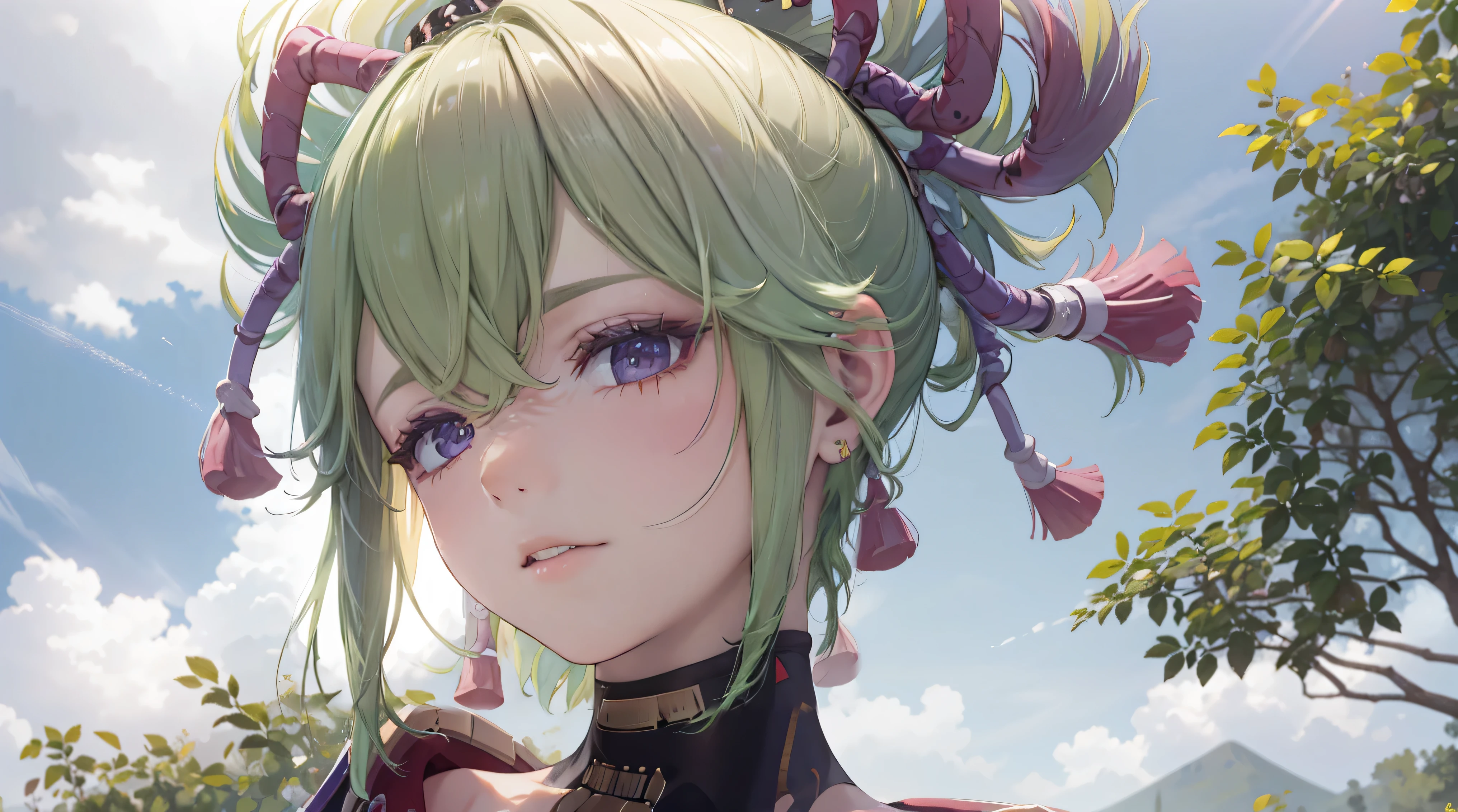 (best quality,8k,height,Masterpiece:1.2),(realistic,photorealistic,photo-realistic:1.37), Nai Ta Si Purple traditional Japanese bakery,Beautifully detailed eyes,happiness,glowing eyes,smile,บรรยากาศquiet,Traditional Japanese clothing,work(best quality,Full range,advert:1.2),bright and warm,Sweet and sleepy,happinessบริบูรณ์,รอยsmileสดใส,cherry tree,quiet,aroma,dreamlike,bright colors,delicate light,Traditional Japanese tea set,Lively atmosphere, The background is an old Japanese town with cherry trees.,