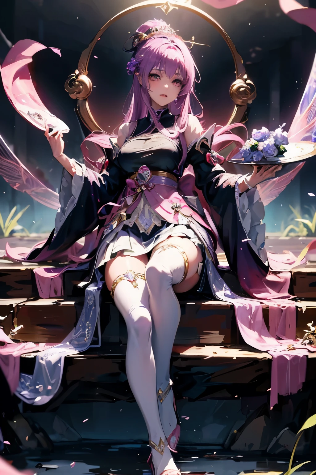 Wearing a purple skirt、Anime girl holding sword and hat, ((a beautiful fantasy empress)), full body xianxia, Beautiful celestial mage, a beautiful fantasy empress, ethereal fantasy, beautiful fantasy anime, As a mysterious Valkyrie, [[fantasy]], xianxia fantasy, Astral Witch Clothes, fantasy art style, gothic shoujo anime girl, Astral Fairy, goddess in heaven
