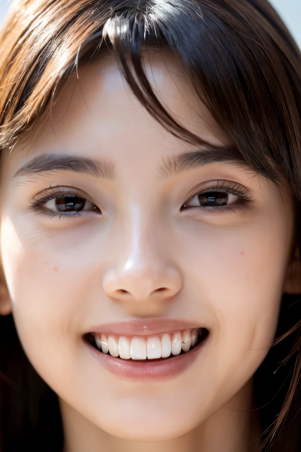 (masterpiece, highest quality, beautiful quality, realistic, looking at the viewer, detailed lighting, very fine skin, highly detailed hair, very fine teeth, Shadow, 8k:1.2), (women pictures, 1 girl:1.2),