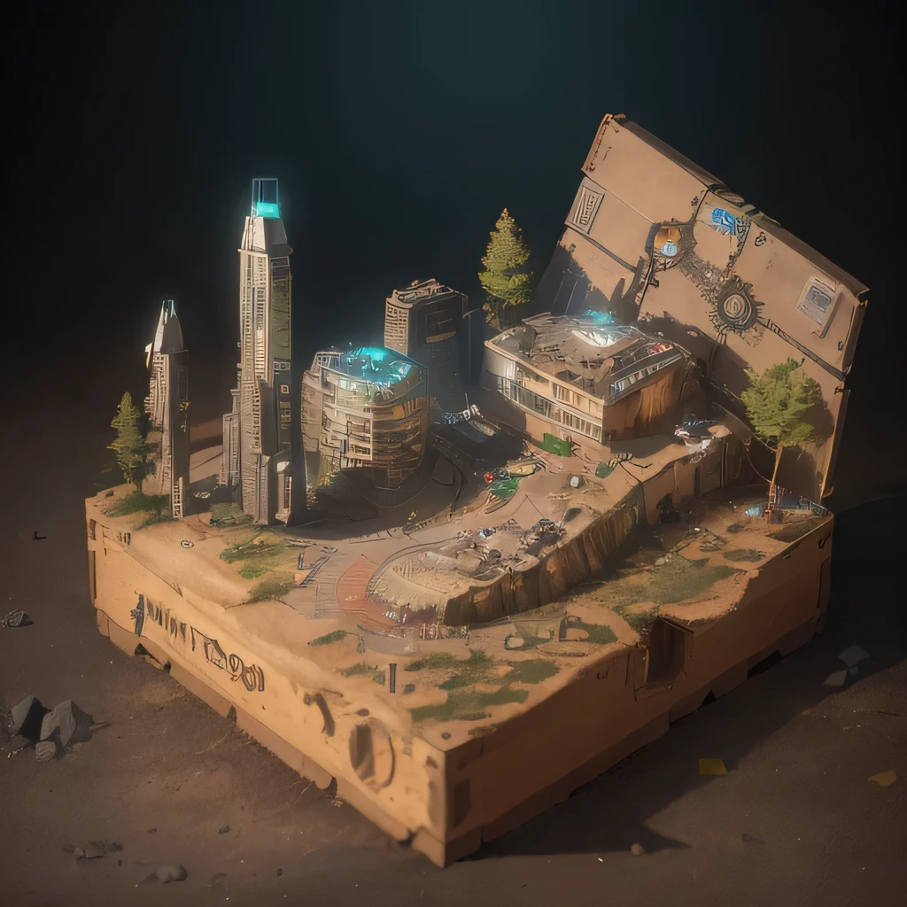 35528年Mars realistic model, (split ends, original photo, best quality, masterpiece:1.4),Steampunk Cyberpunk 6820 City,(CyberpunkMars light:1.3), Mars (related to land),(in a small nature box:1.3),Isometric, small nature, landscape on foundation,landscape,