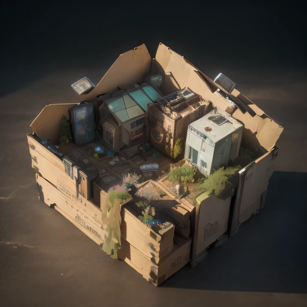 2728年Mars realistic model, (split ends, original photo, best quality, masterpiece:1.4),Steampunk Cyberpunk 6820 City,(CyberpunkMars light:1.3), Mars (related to land),(in a small nature box:1.3),Isometric, small nature, landscape on foundation,landscape,