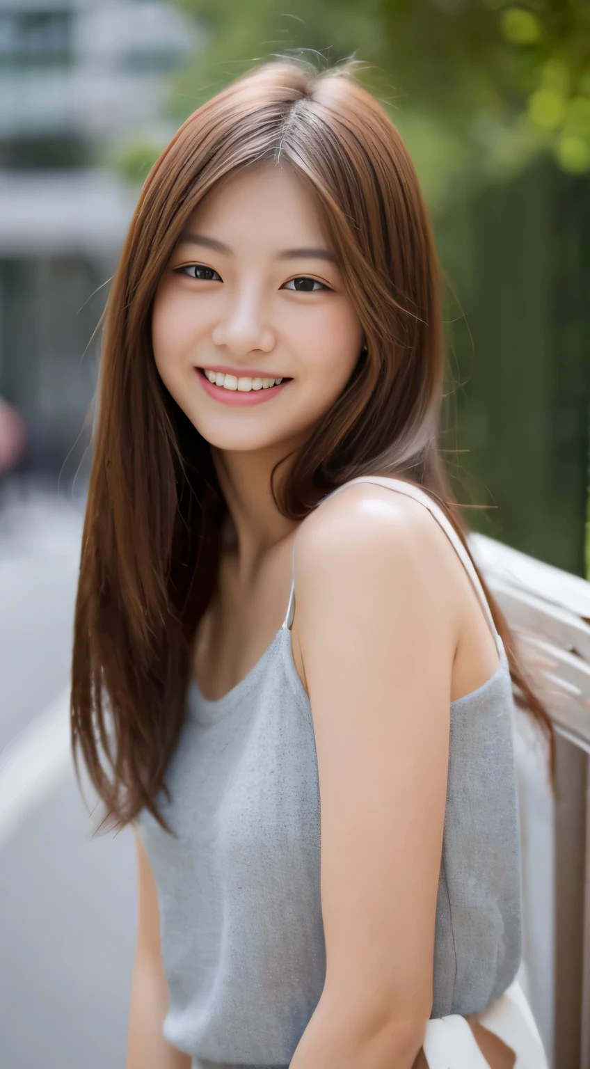 Japanese ),18-year-old,((beautiful girl)),An expression that imagines something pleasant:1.2,(perfect body beauty:1.2),((perfect body)),(shy smile),beautiful teeth,