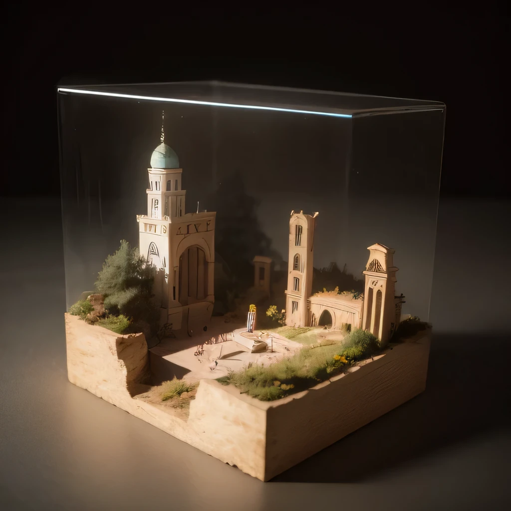3528年Mars realistic model, (split ends, original photo, best quality, masterpiece:1.4),Steampunk Cyberpunk 6820 City,(CyberpunkMars light:1.3), Mars (related to land),(in a small nature box:1.3),Isometric, small nature, landscape on foundation,landscape,