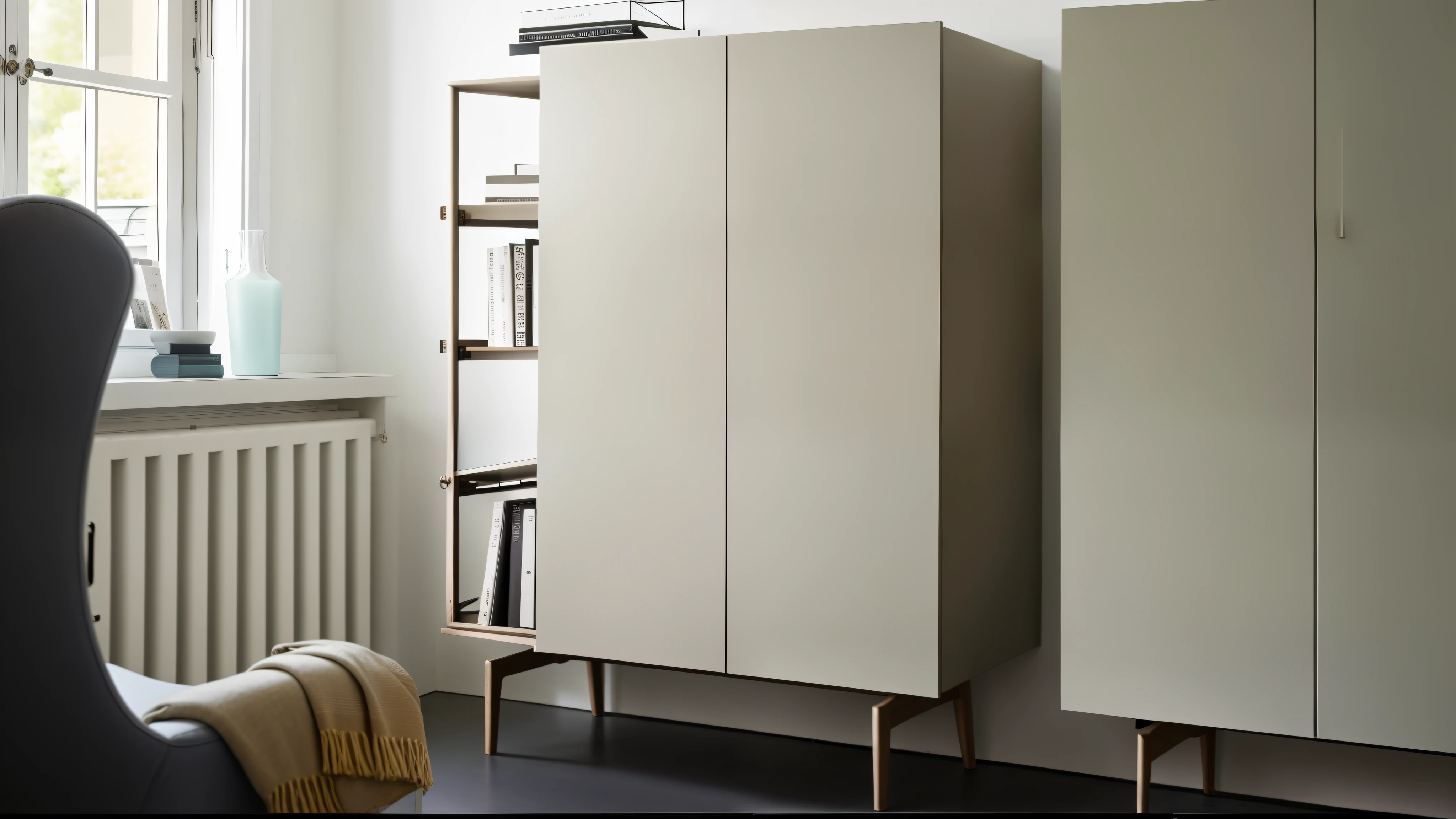 There are chairs and cabinets in the room, cupboard家具, cupboard, designer furniture, elegant wardrobe, The console is tall and majestic, cupboard, simple furniture, elegant minimalism, inspiration, elegant furniture, encourage, Elegant futuristic wardrobe, style furniture, contemporary, Otaka, more details, modern gallery furniture, high quality photos, ocher