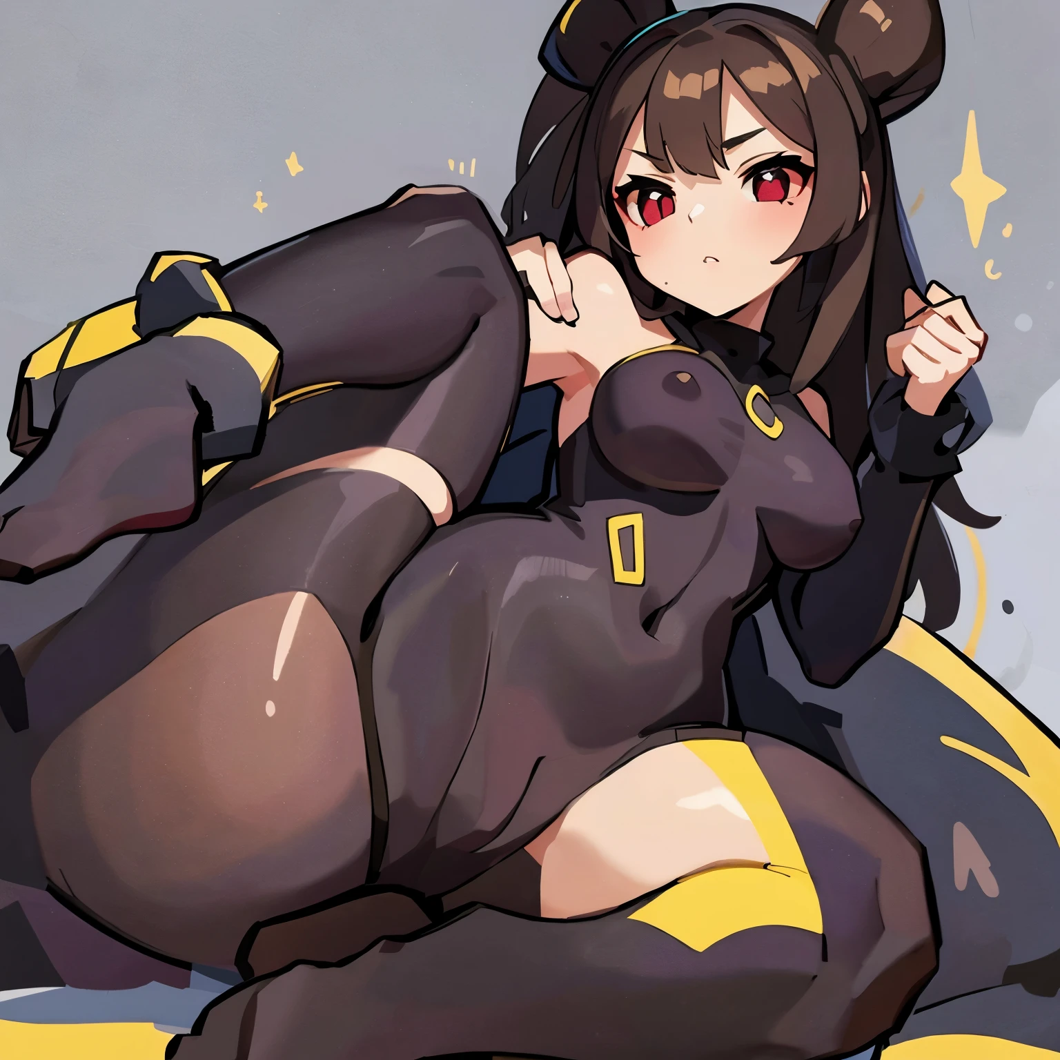 best quality, masterpiece, solo, 1girl, Umbreon, laying down, legs spread open, presence of female gentials, presence of breasts