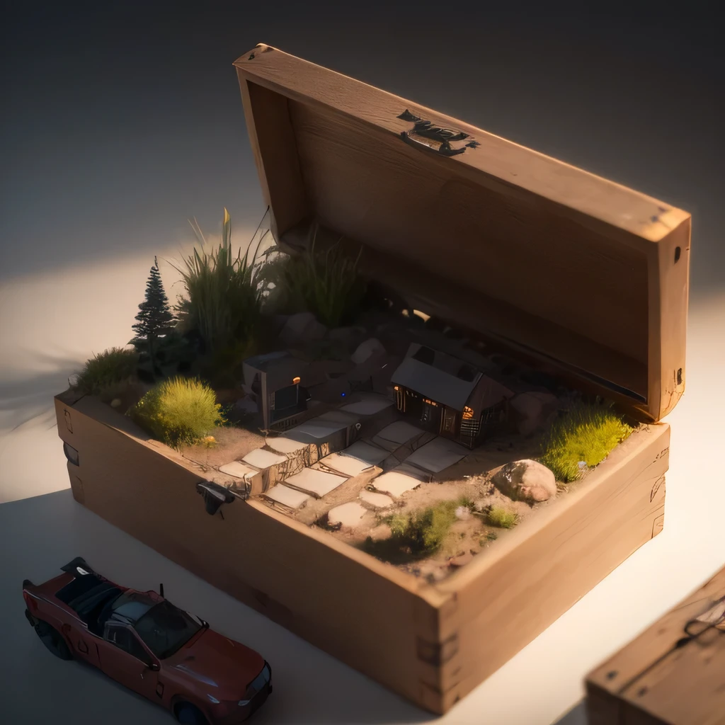 2528年Mars realistic model, (split ends, original photo, best quality, masterpiece:1.4),Steampunk Cyberpunk 6820 City,(CyberpunkMars light:1.3), Mars (related to land),(in a small nature box:1.3),Isometric, small nature, landscape on foundation,landscape,