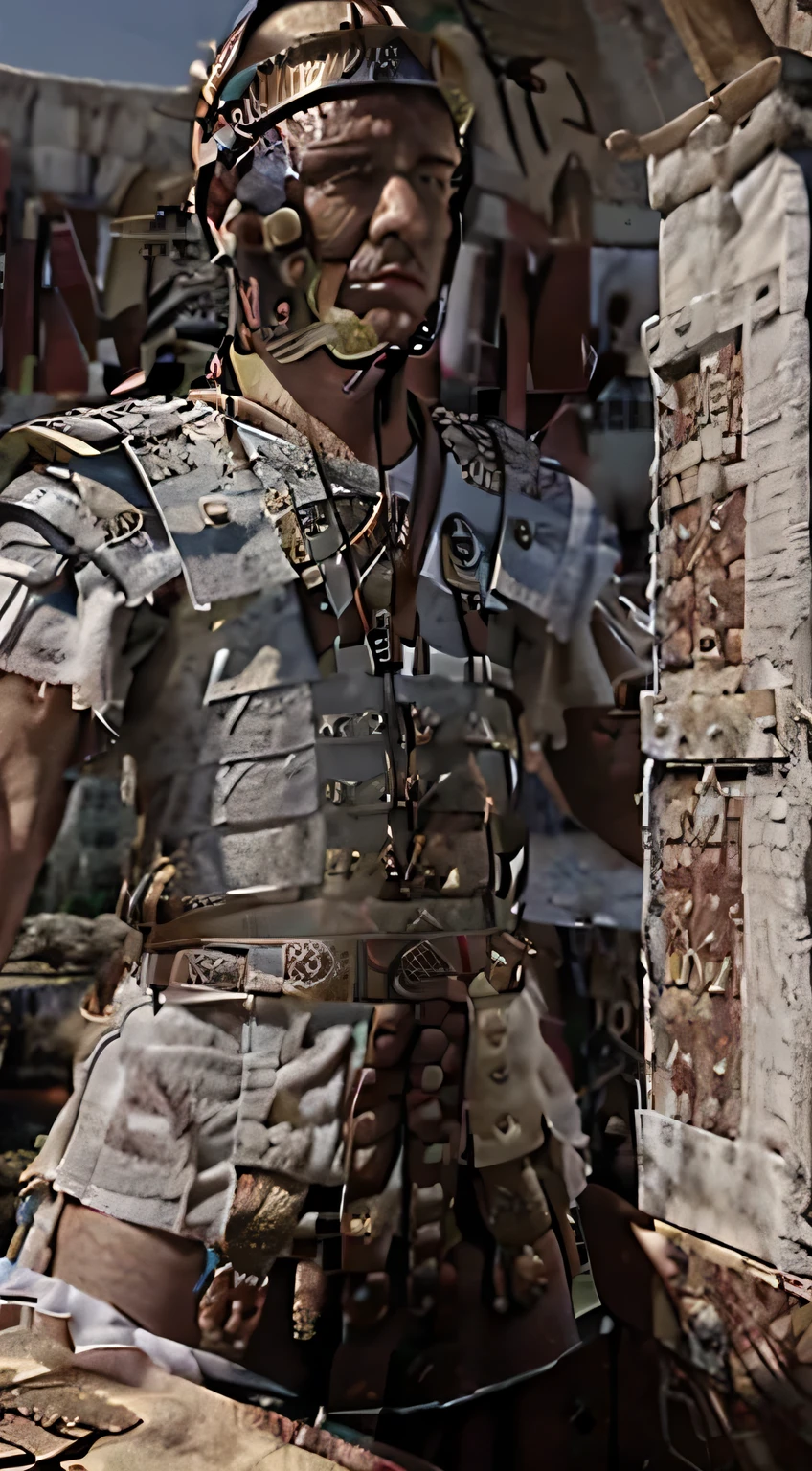 emperador romano Cesar, esta vestido con una toga, esta con unos dados lanzados al aire