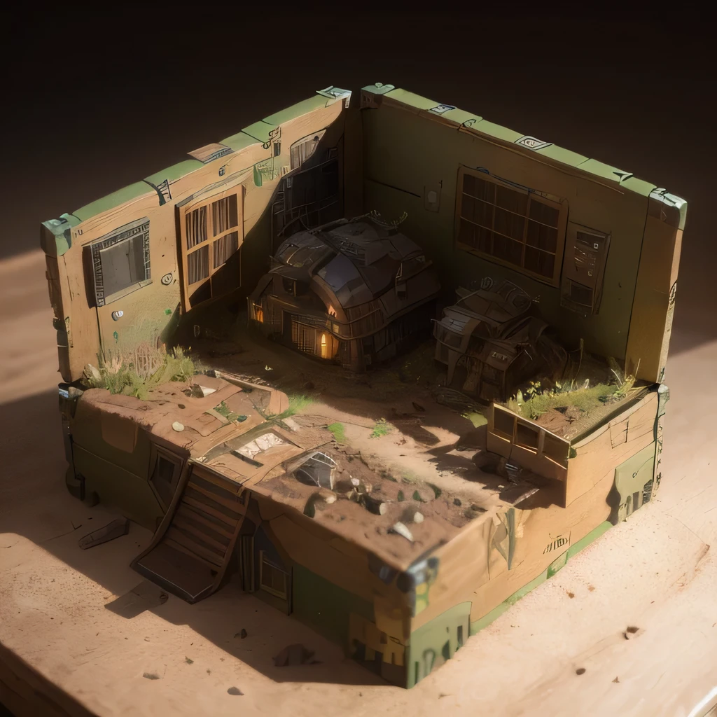 6598年Mars realistic model, (split ends, original photo, best quality, masterpiece:1.4),Steampunk Cyberpunk 6820 City,(CyberpunkMars light:1.3), Mars (related to land),(in a small nature box:1.3),Isometric, small nature, landscape on foundation,landscape,