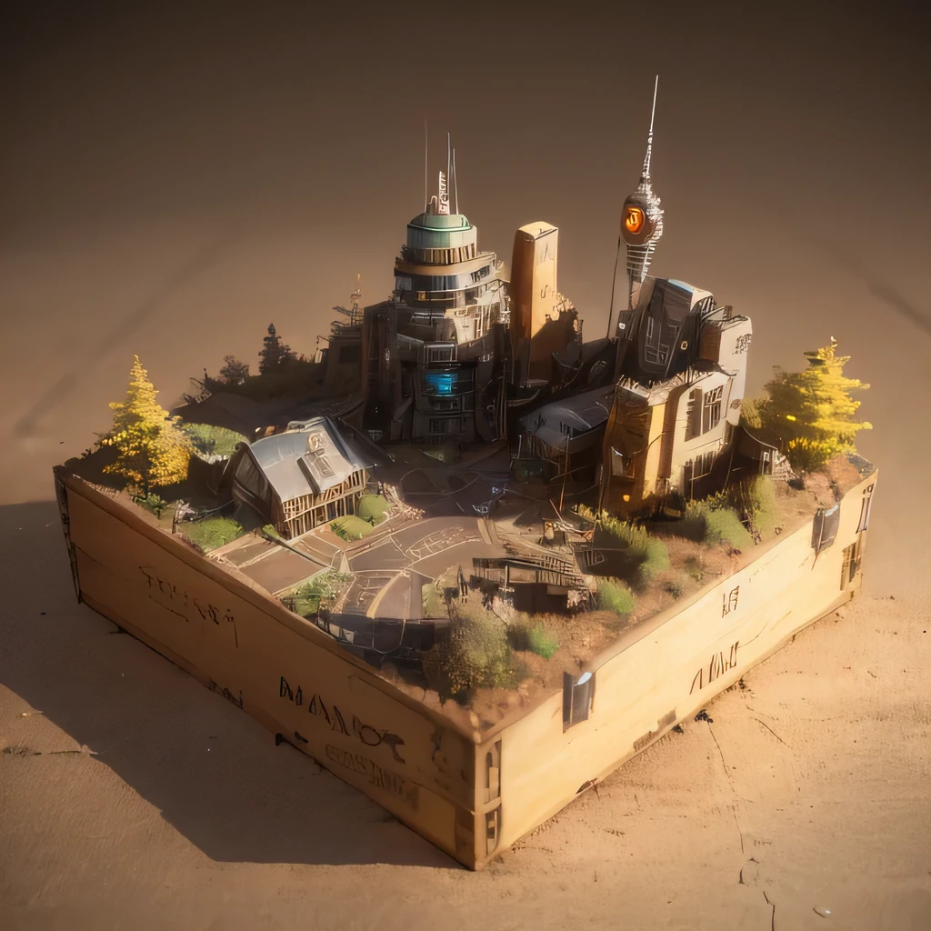 6598年Mars realistic model, (split ends, original photo, best quality, masterpiece:1.4),Steampunk Cyberpunk 6820 City,(CyberpunkMars light:1.3), Mars (related to land),(in a small nature box:1.3),Isometric, small nature, landscape on foundation,landscape,