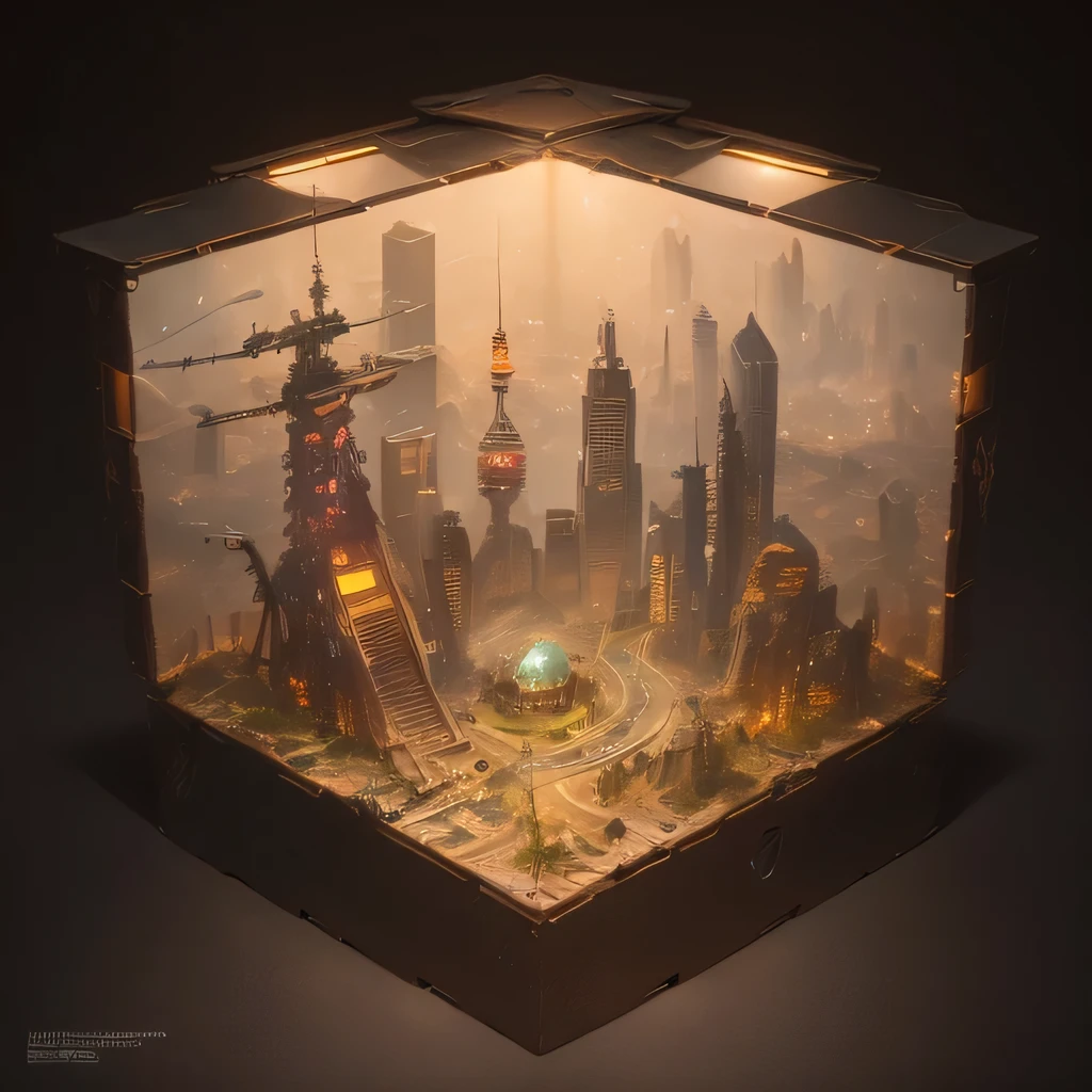 3598年Mars realistic model, (split ends, original photo, best quality, masterpiece:1.4),Steampunk Cyberpunk 6820 City,(CyberpunkMars light:1.3), Mars (related to land),(in a small nature box:1.3),Isometric, small nature, landscape on foundation,landscape,