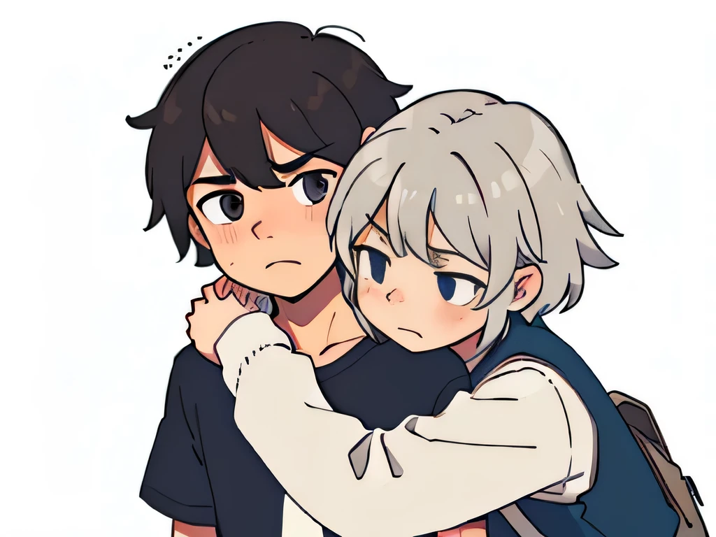 Light blue eyes + blue-gray hair + casual dress + right eye scar + cute domineering male wolf + exquisite (both can be attacked)