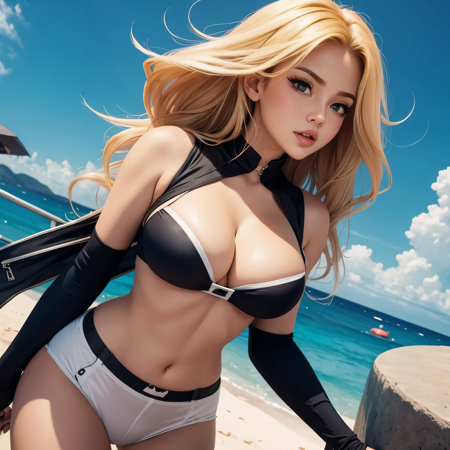 Busty girl cartoon