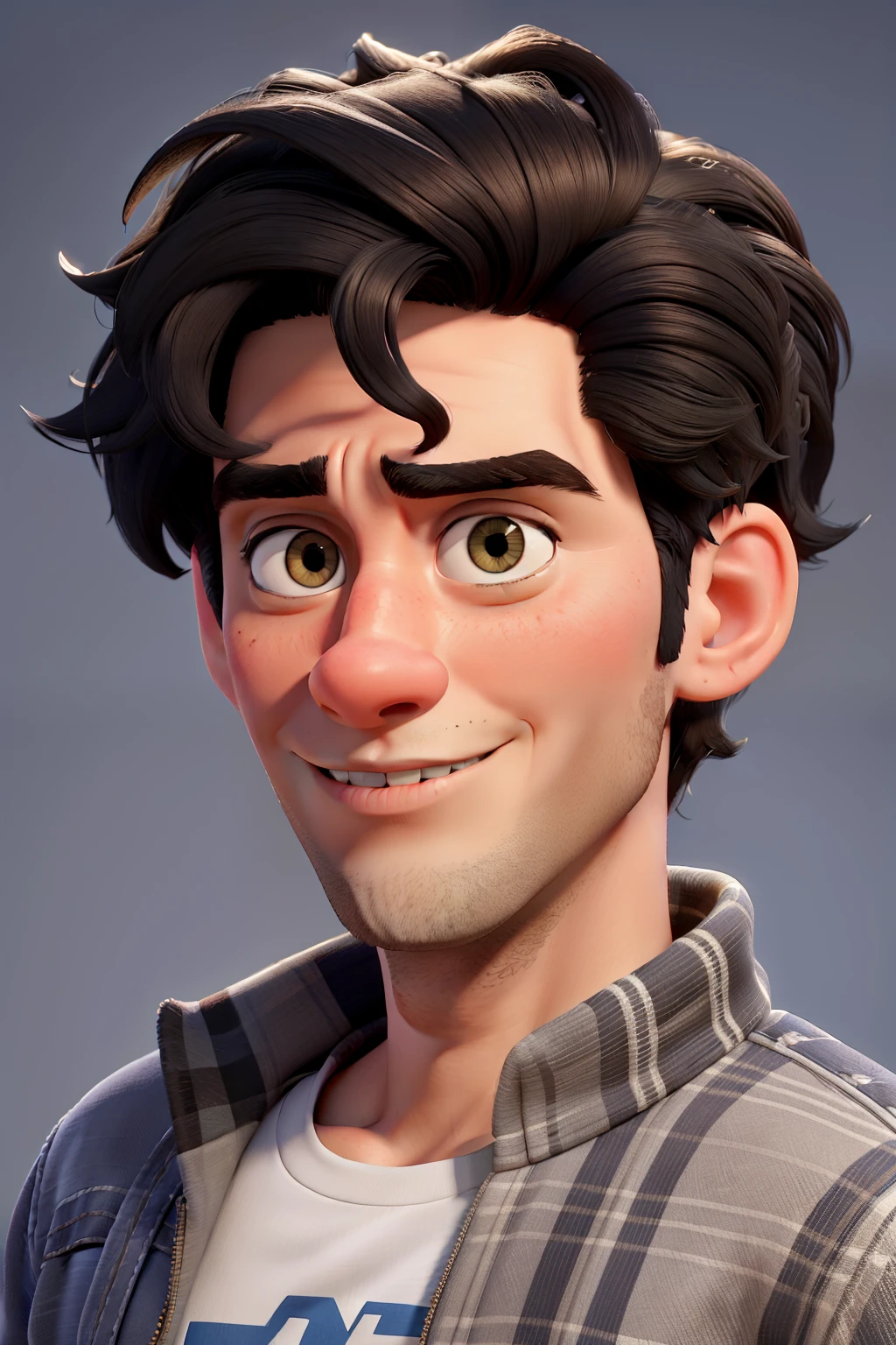 In the 8k resolution, 3D art, Pixar style portrait, there's a handsome boy with Black hair, gazing directly at the camera. His features are super detailed, showcasing vivid expressions, making this masterpiece stand out with its best quality, intricately rendered in C4D. --iw 1 --s2