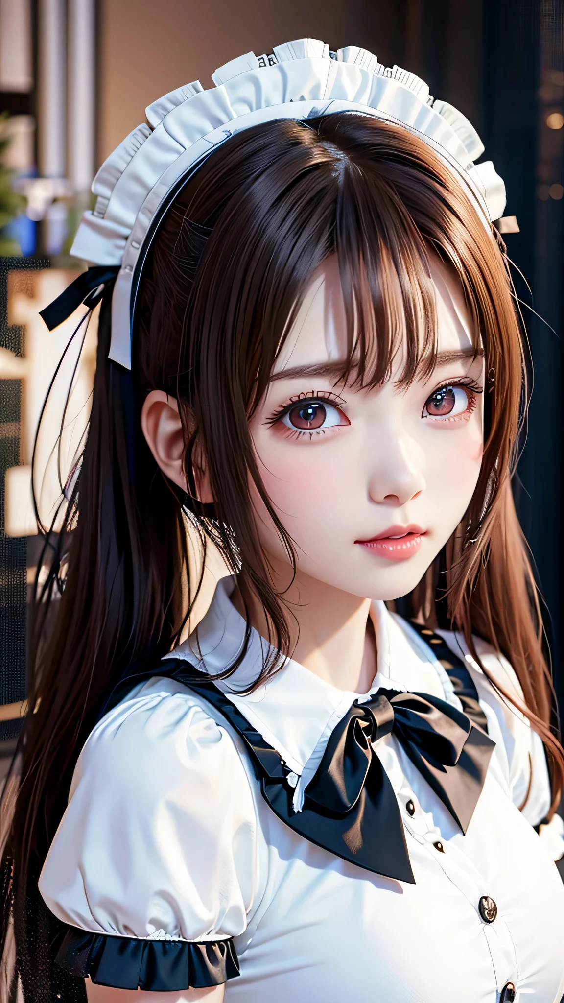 (masterpiece,best quality:1.4),(8k,raw photo,photo realistic:1.2),UHD, ,(shiny skin:1.4),detailed skin,detailed face,detailed eyes,(beautiful sparkling eyes:1.2),Symmetrical eyes,Detailed ear,1girl,natural make-up,(((Japanese idol))),((beautiful Japanese)),(face of the Golden Ratio),Detailed Background,Beautiful shiny hair,Twintails)),,(((cute teen maid))),((Average teen breasts)),,upper body,(Detailed Lolita Maid Outfits,Teenagers),,,Professional Lighting,,(Very detailed ,cute uniforms design,online shopping,LUMINE® Market,),,cute Instagram Style,,Dynamic angle,(Detailed Akihabara Maid Cafes,Great location),sakuragun,