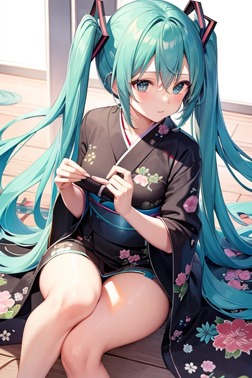 Hatsune Miku in thin string panties