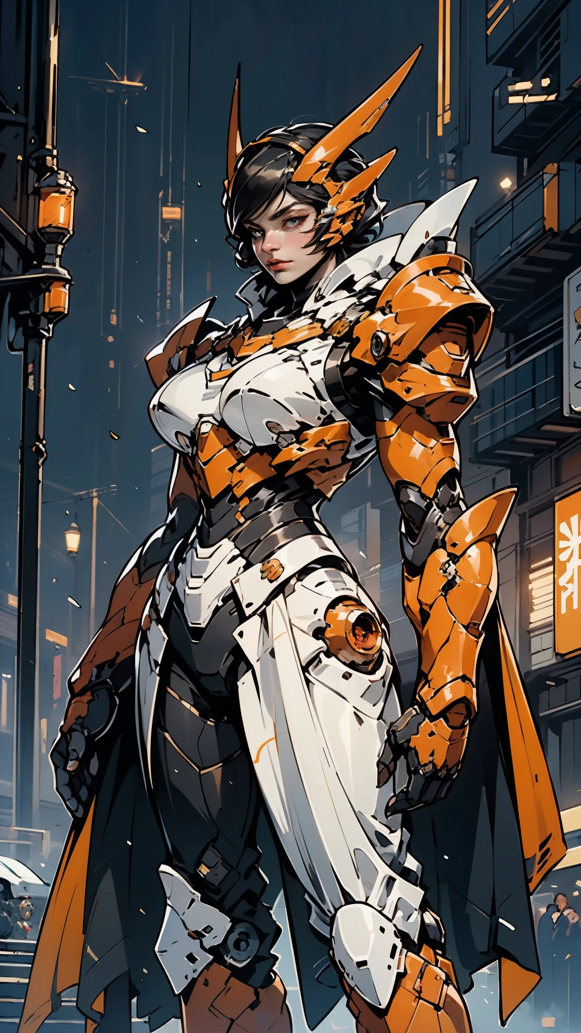 A woman adorned in fantasy-style full-body armor, a crown-concept fully enclosed helmet that unveils only her eyes, a composite layered chest plate, fully encompassing shoulder and hand guards, a lightweight waist armor, form-fitting shin guards, the overall design is heavy-duty yet flexible, (the armor gleams with a golden glow, complemented by red and blue accents), exhibiting a noble aura, she floats above a fantasy-surreal high-tech city, this character embodies a finely crafted fantasy-surreal style armored hero in anime style, exquisite and mature manga art style, (mixture of Queen bee and Spider concept Armor, plasma), ((Element, elegant, goddess, femminine:1.5)), metallic, high definition, best quality, highres, ultra-detailed, ultra-fine painting, extremely delicate, professional, anatomically correct, symmetrical face, extremely detailed eyes and face, high quality eyes, creativity, RAW photo, UHD, 32k, Natural light, cinematic lighting, masterpiece-anatomy-perfect, masterpiece:1.5