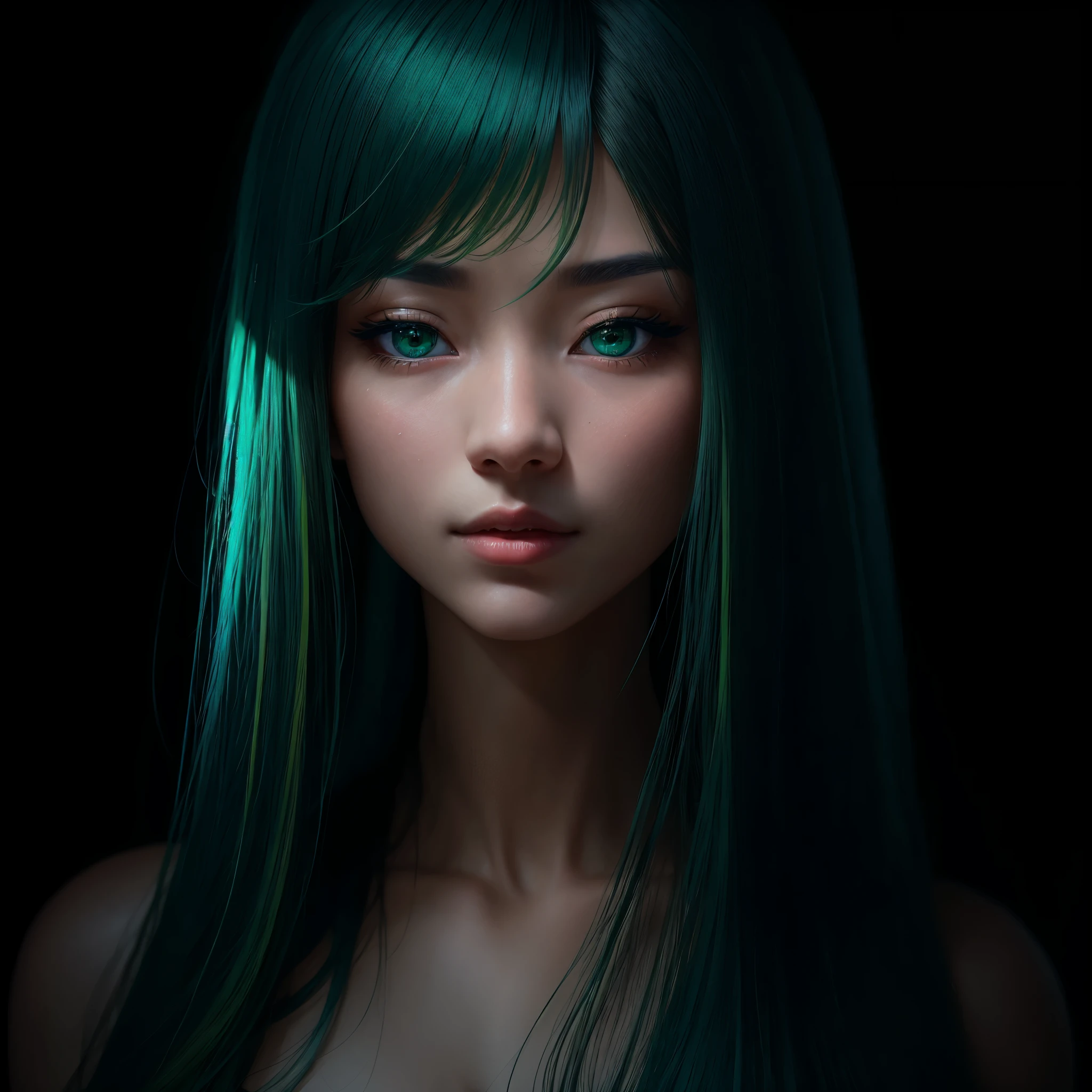 A stunningly realistic Portrait of a beautiful Japanese girl comes to life through the lens of the RealisticVision4 model. Her captivating features are accentuated by the vividness of her yellow-green neon hair, which shimmers under volumetric lighting. With each strand meticulously crafted, the level of detail is nothing short of ultra-detailed and ultra-sharp. The provenance of this masterpiece lies in its striking, gorgeous eyes, which emit an enchanting allure. The image radiates in 8k resolution, providing a high-definition viewing experience that highlights the soulful essence of this ethereal beauty.