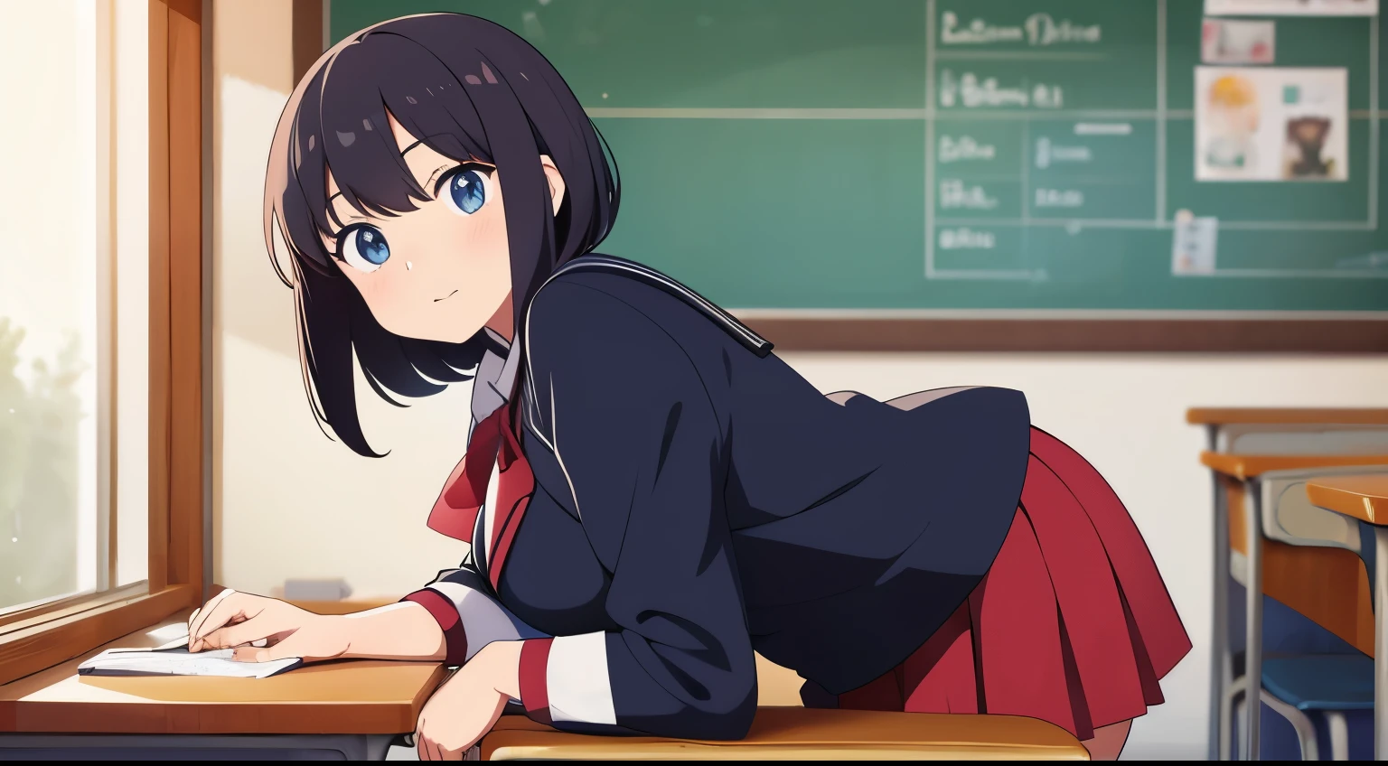Anime girl, masterpiece art, school uniform