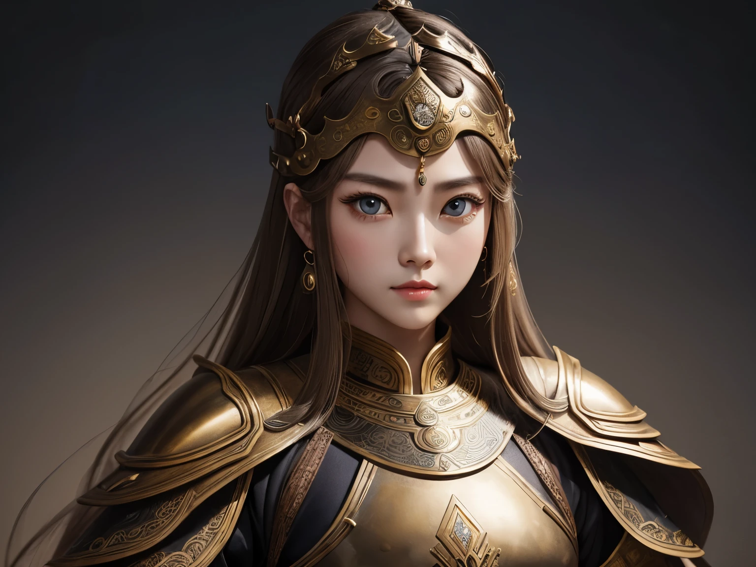 Western Zhou Dynasty，white clothes，Peerless beauty，light brown big eyes，European face，bronze armor