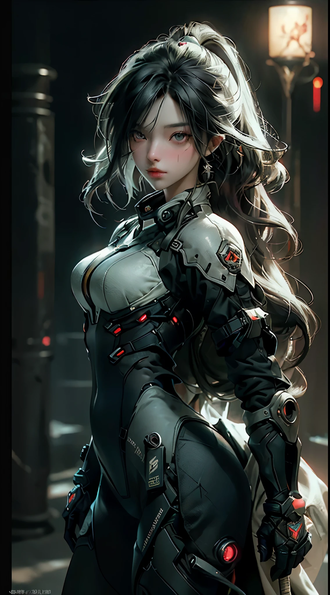 ((highest quality)), ((masterpiece)), (be familiar with:1.4), 3D, Beautiful cyberpunk woman image,HDR (high dynamic range),ray tracing,NVIDIA RTX,super resolution,unreal 5,Scattered beneath the surface,PBR texturing,Post-processing,anisotropic filtering,Depth of the bounds written,maximum clarity and sharpness,multilayer texture,Albedo and specular maps,surface shading,Accurate simulation of light-matter interactions,perfect proportions,octane rendering,two-tone lighting,wide aperture,Low ISO,White balance,Rule of thirds,8K RAW,gas mask,ninja