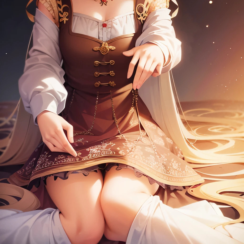 Close-up of a woman with long hair and a dress, Artjam and Ati Gailan, beautiful digital artwork, adorable digital paintings, cute detailed digital art, beautiful character drawings, beautiful digital illustrations, style art germ, Art Germ and Lois van Baarle, In the style of Los Tran, Inspired by Los Tran, stylized anime