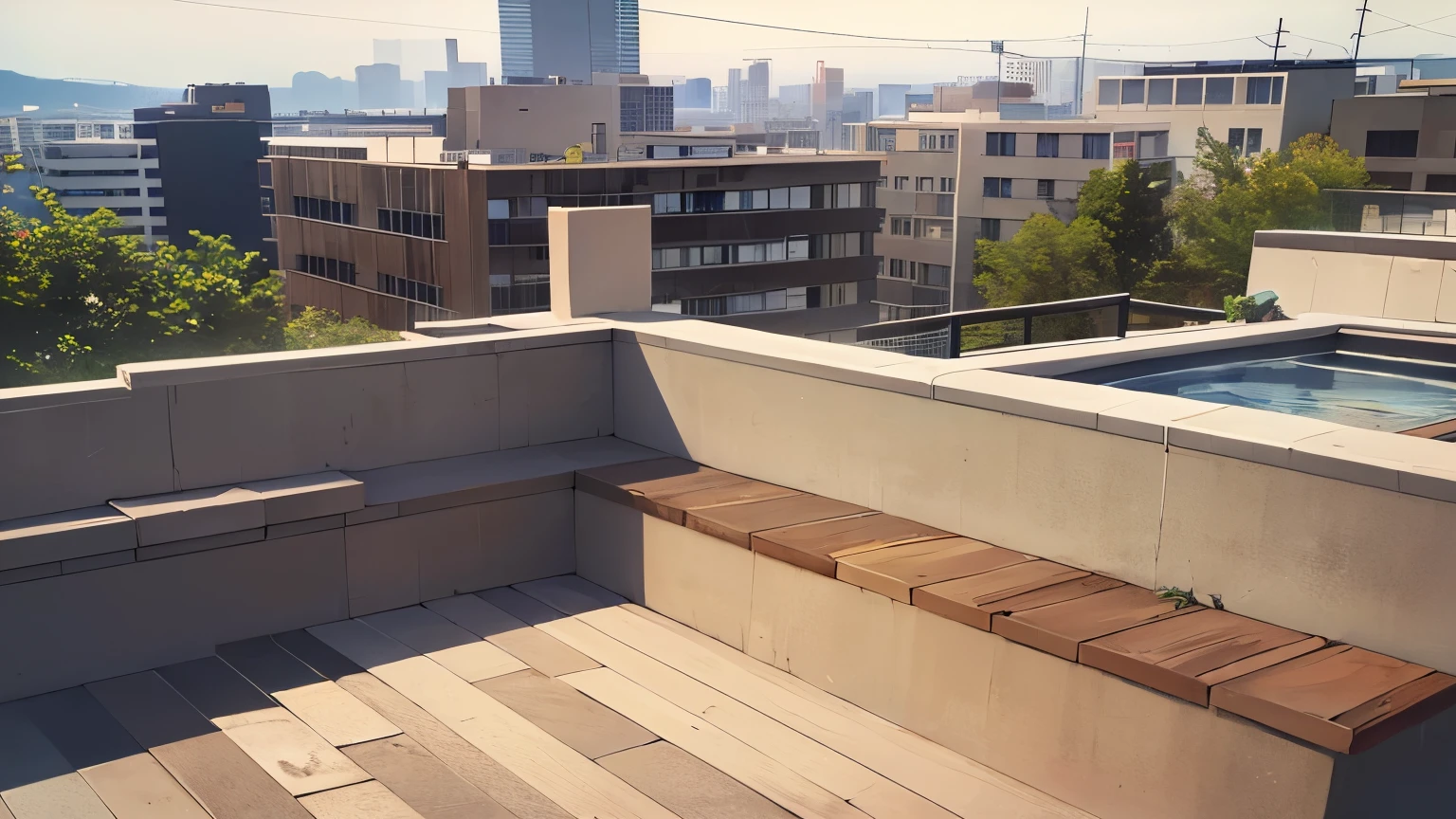 rooftop、fence、