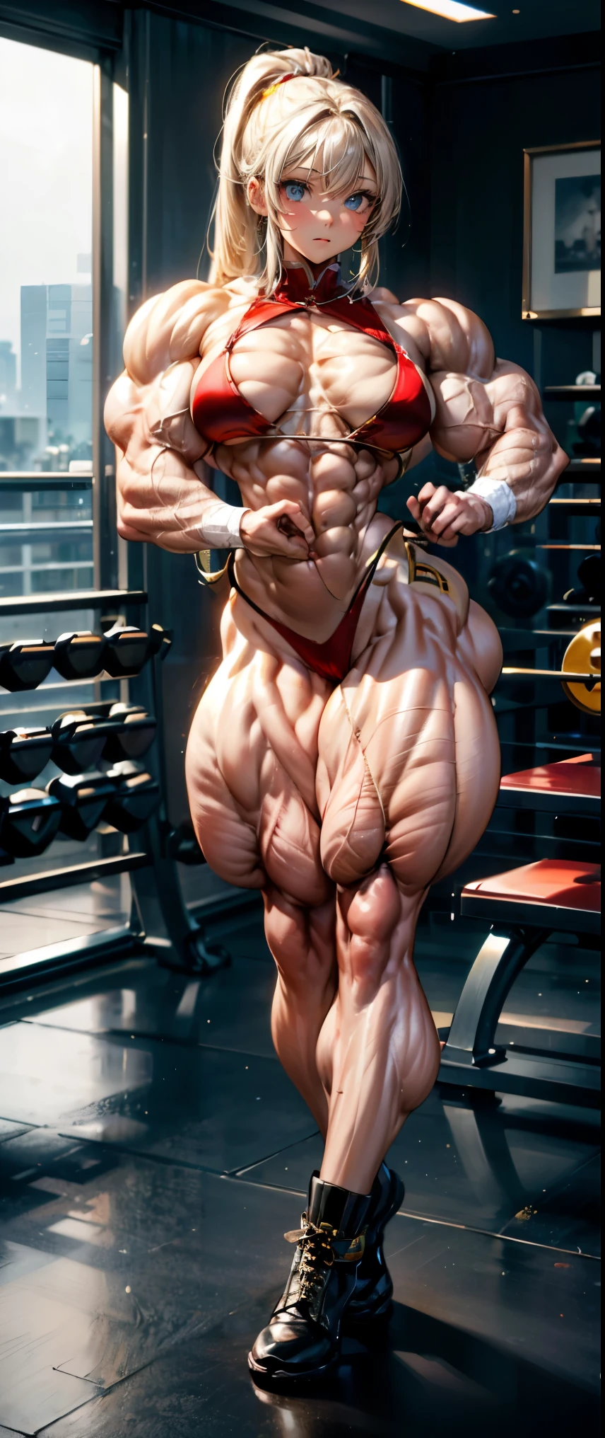 (best lighting) , (Extremely complex and detailed) , 4K unified, (Super detailed CG: 1.2) , (8k: 1.2),(The original), (masterpiece) , (best quality),(masterpiece:1.4),Anime-like high quality,(masterpiece),masterpiece, Super clear picture quality,clearer than,(delicate face)best quality, absurd,((peace master, 4k, 8k, Yes, high resolution))1个girl, female student,Lying on the table,Expose your legs,(beautiful bass),((Bodybuilders:1.5))(girl),(miss),(((whole body:1)))whole body,spring, boots, Leg muscles close-up,Camera shows leg muscles,Explosive leg muscles as big as steamed buns,Exaggerated leg muscles,Leg muscles are very hard,Leg muscles are like mountains,perfect leg muscles,Muscle structure anatomy diagram,swelling of thighs and calves,Thigh muscles bulge,Protruding calf muscles,layered muscles,Muscle dehydration,fat free content,biceps,Draw muscles