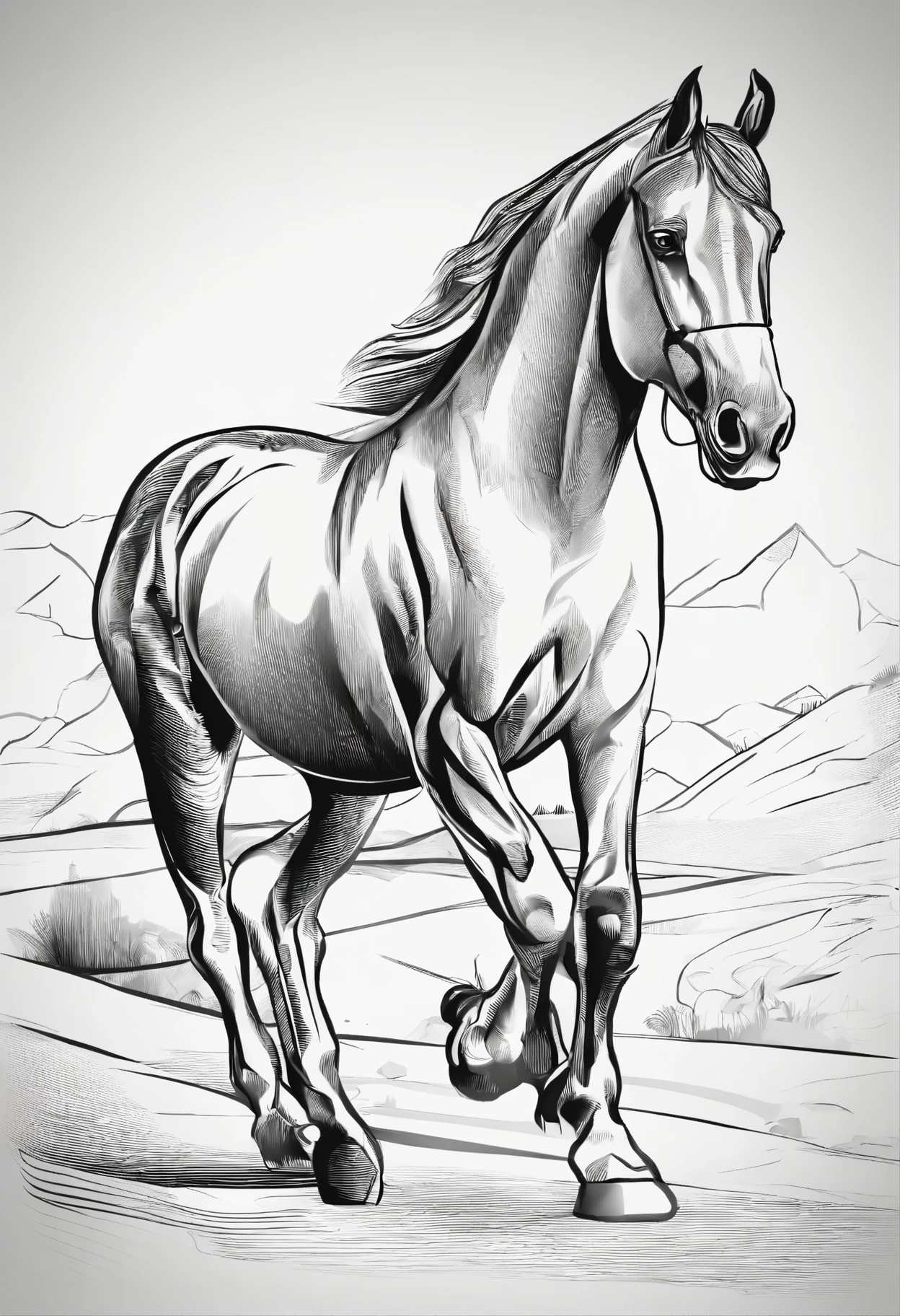 Draft horse in a pathway