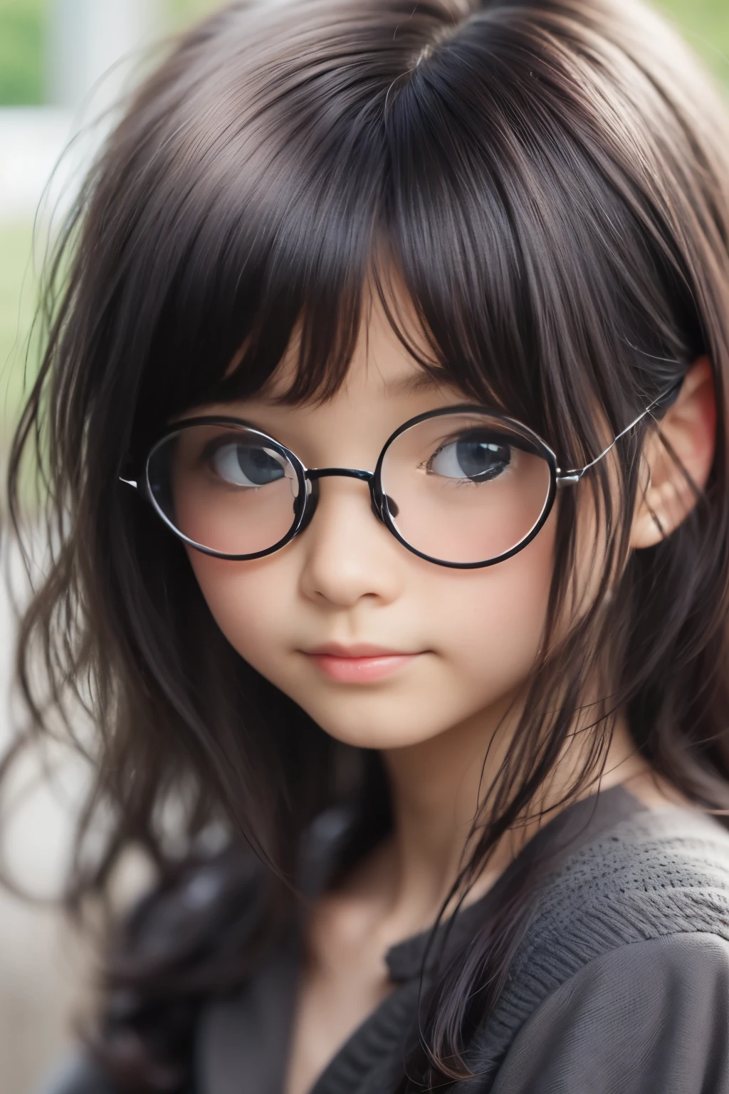 Highest quality, RAW Photos, Realistic, face, Incredibly beautiful girl, cute, length Hair,ponytail，Glasses，Written boundary depth, High resolution, 超detailed, detailed, Very detaileded, extremely detaileded eye and face, Sharp pupils, Realistic students, Sharp focus, Cinema Lighting, Japanese, Short Woman,  Physical build, Short arms, length, Narrow eyes, Fleeting atmosphere, , Brown Bob Hair, ((thin唇)), White top and bottom underwear, masterpiece, Highest quality, detailedな肌, detailedなface, fine grain, 8K, Excellent anatomy, Upper body portrait，flat breasts, small breasts, small,( small bust: 1.2), small bust, (slim, small, flat, small), thin, Delicate and sexy collarbone, One Girl, (beautiful girl, Delicate girl:1.3), (10 years old