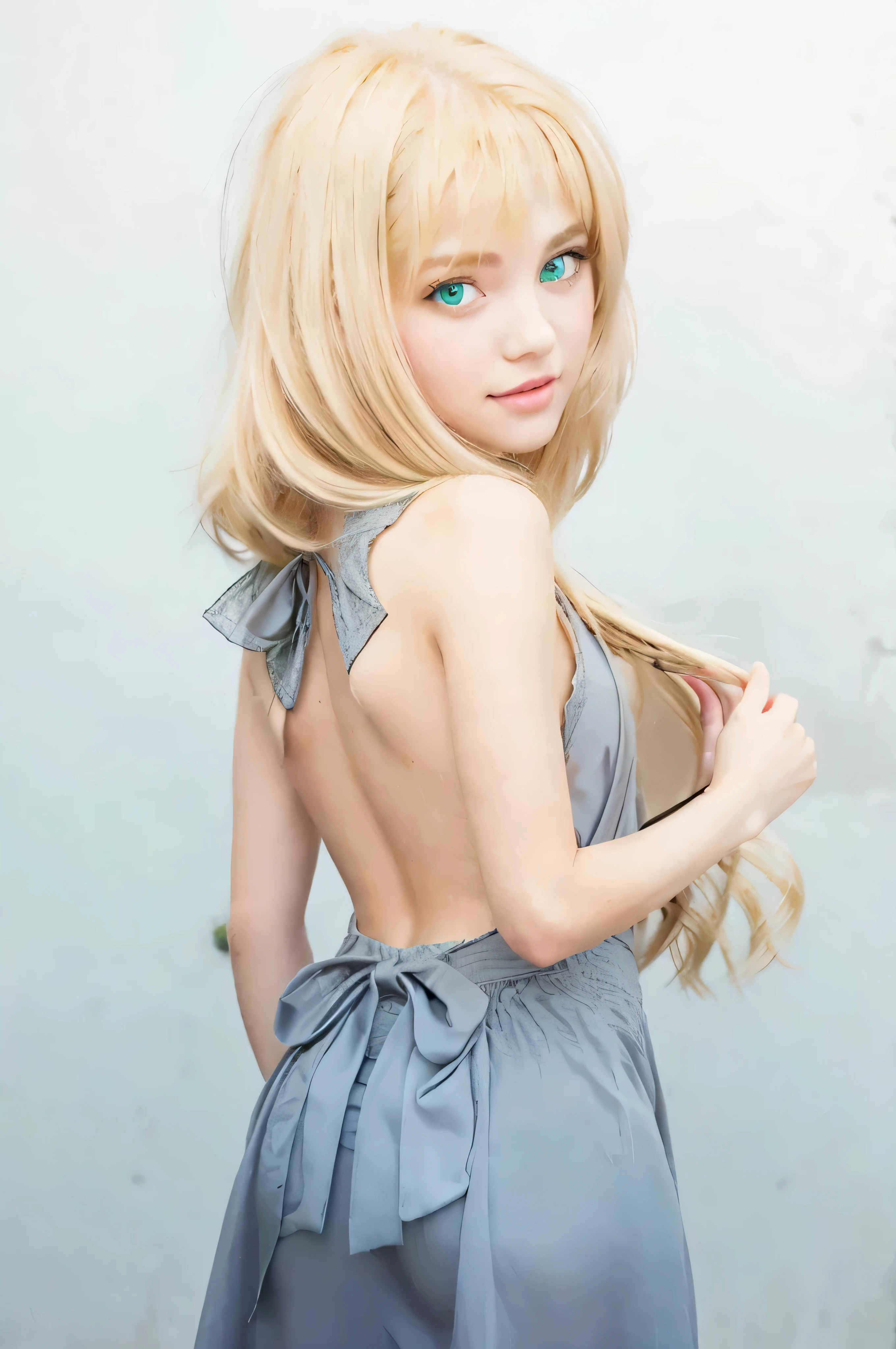 Una hermosa chica rubia, con ojos verde esmeralda!!.