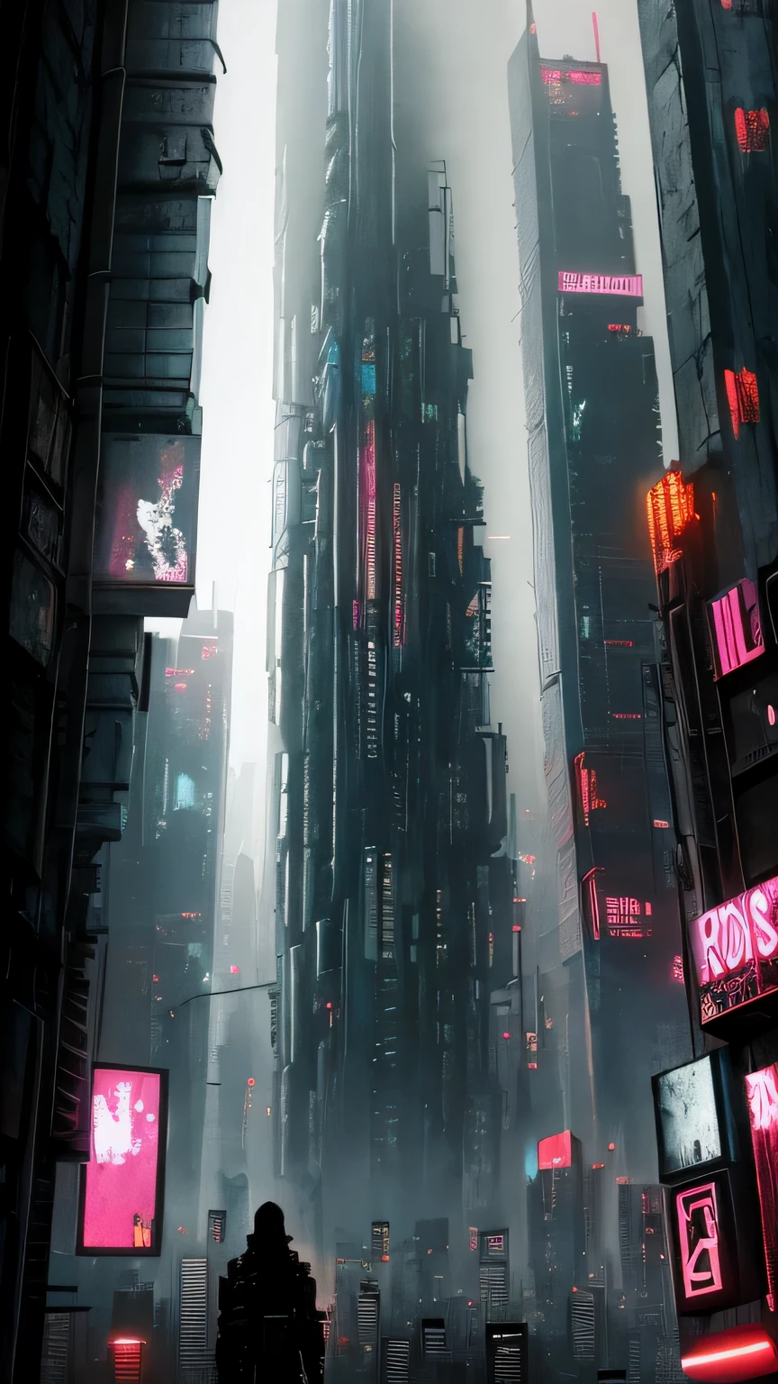 dark cityscape, hopeless cityscape, dystopian modern cyberpunk cityscape, (Dark cyberpunk), very detailed art, very detailed background