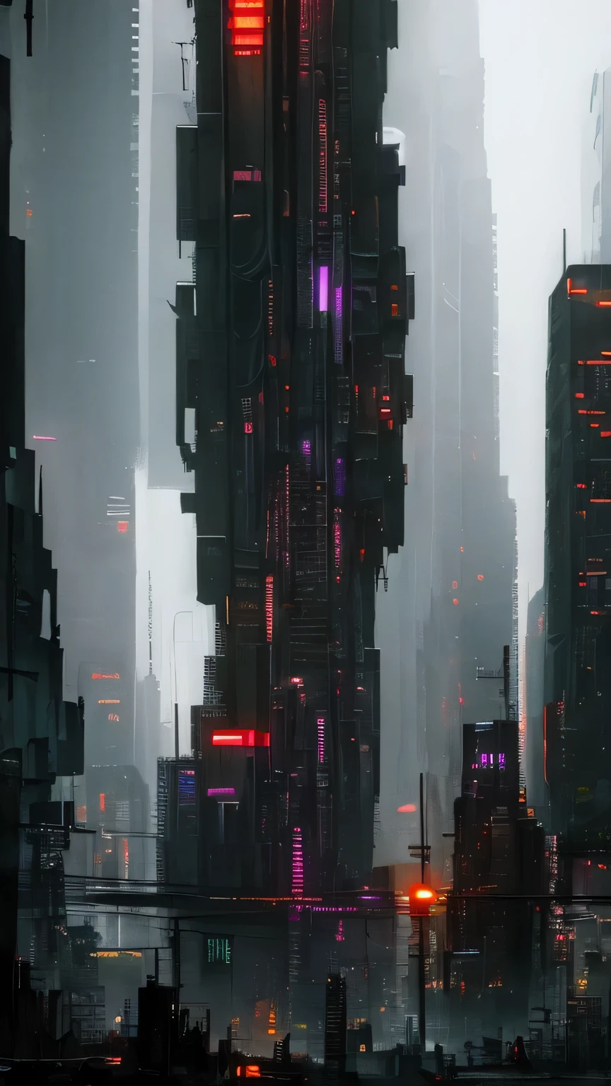 dark cityscape, hopeless cityscape, dystopian modern cyberpunk cityscape, (Dark cyberpunk), very detailed art, very detailed background