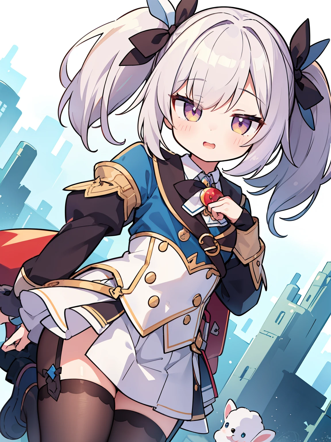 cute, twin tails, fantasy wonderland, 1 girl, Stinking eyes, Rabbit, dynamic angle, game CG